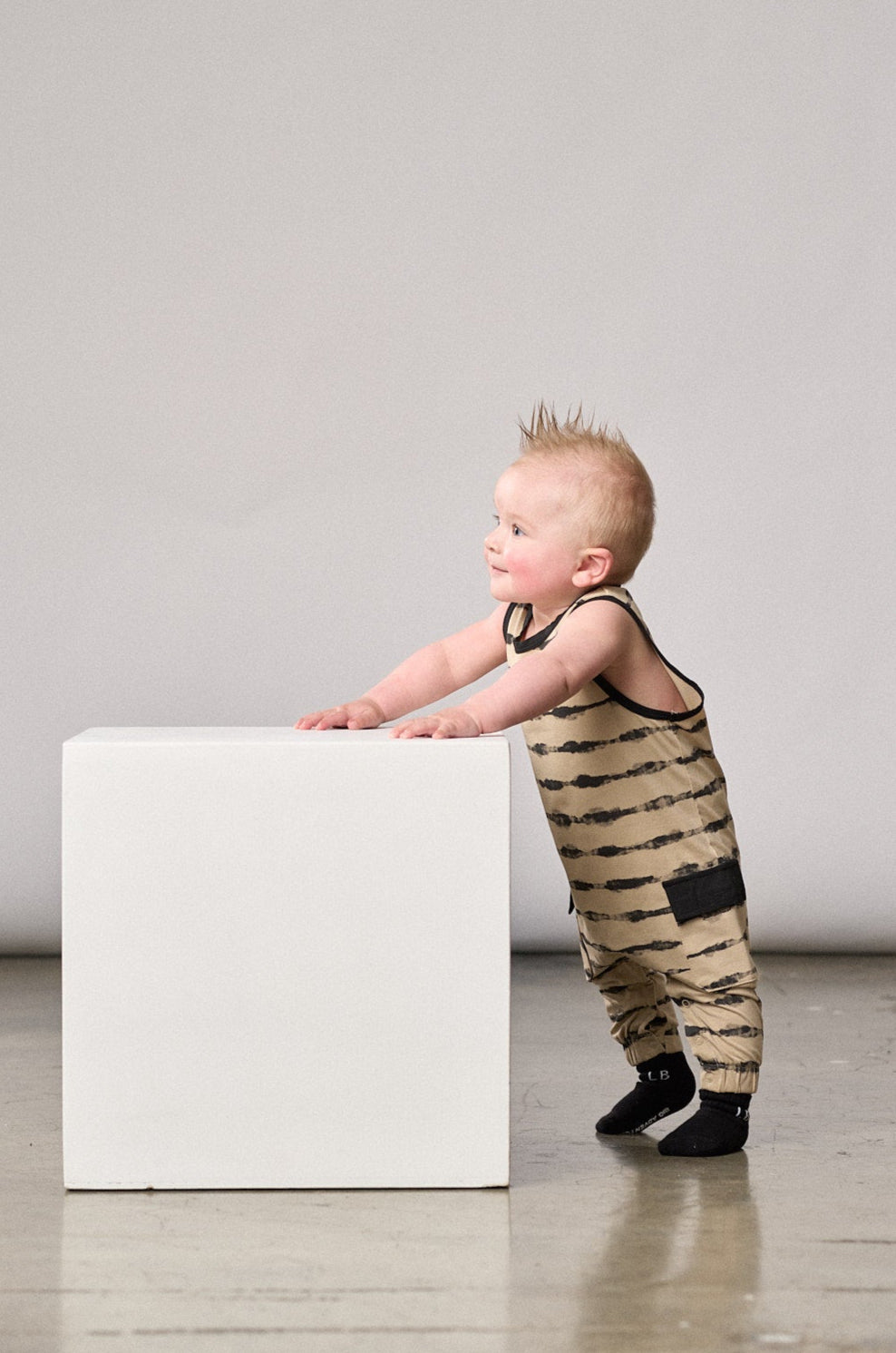 Static Stripe Tank Romper