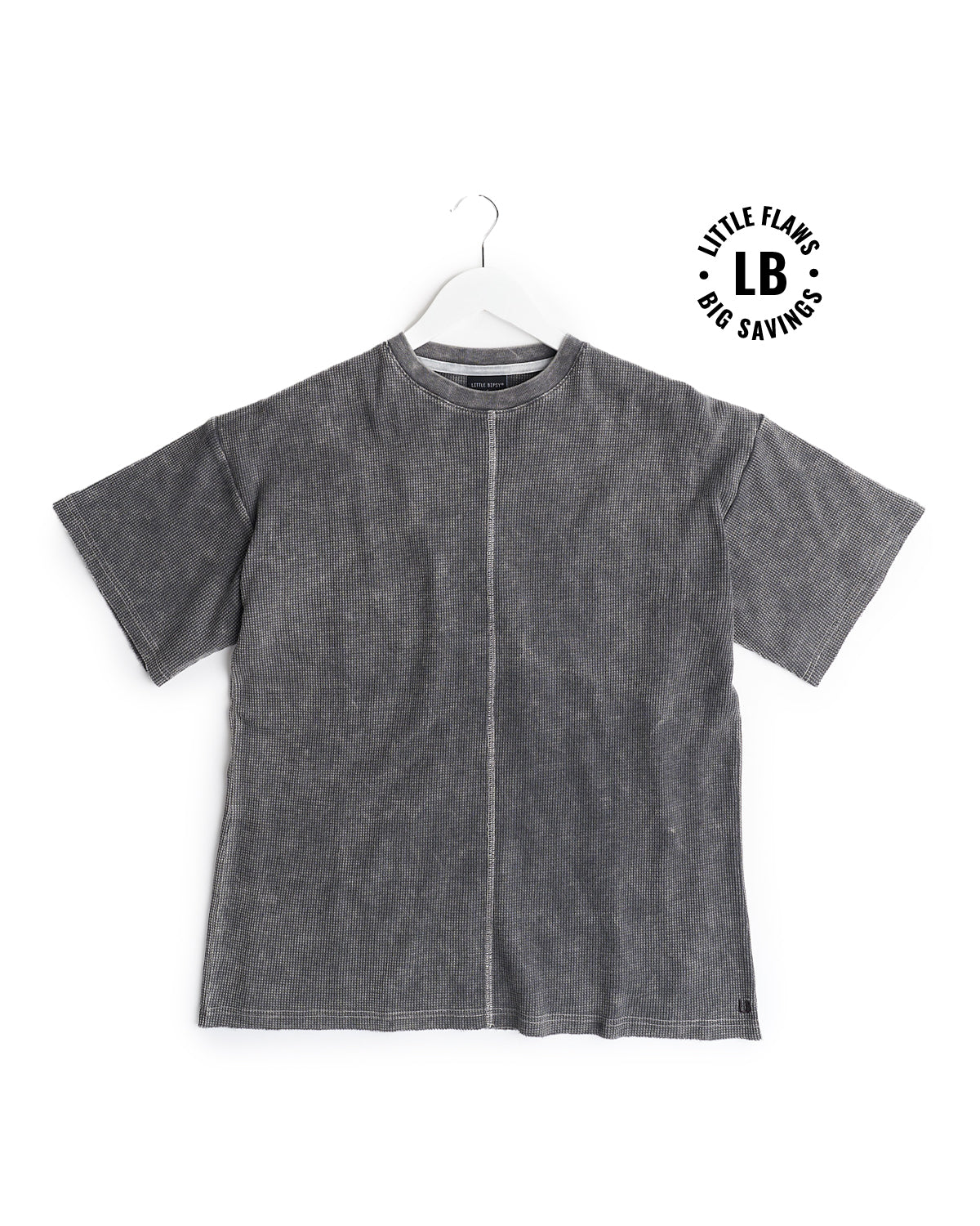 Adult Acid Wash Waffle Tee - Black