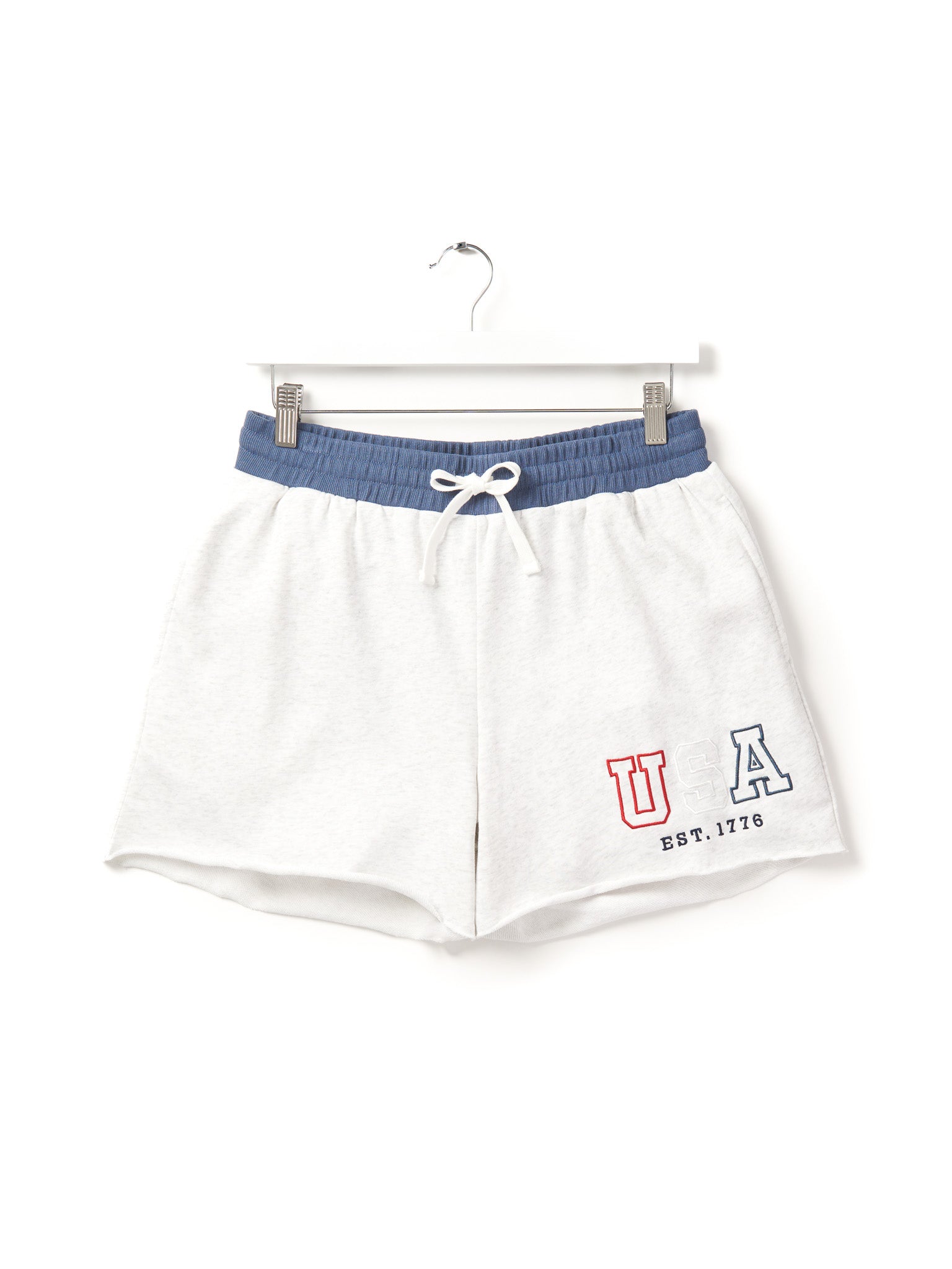 Adult USA Raw Edge Sweatshort - Heather Grey