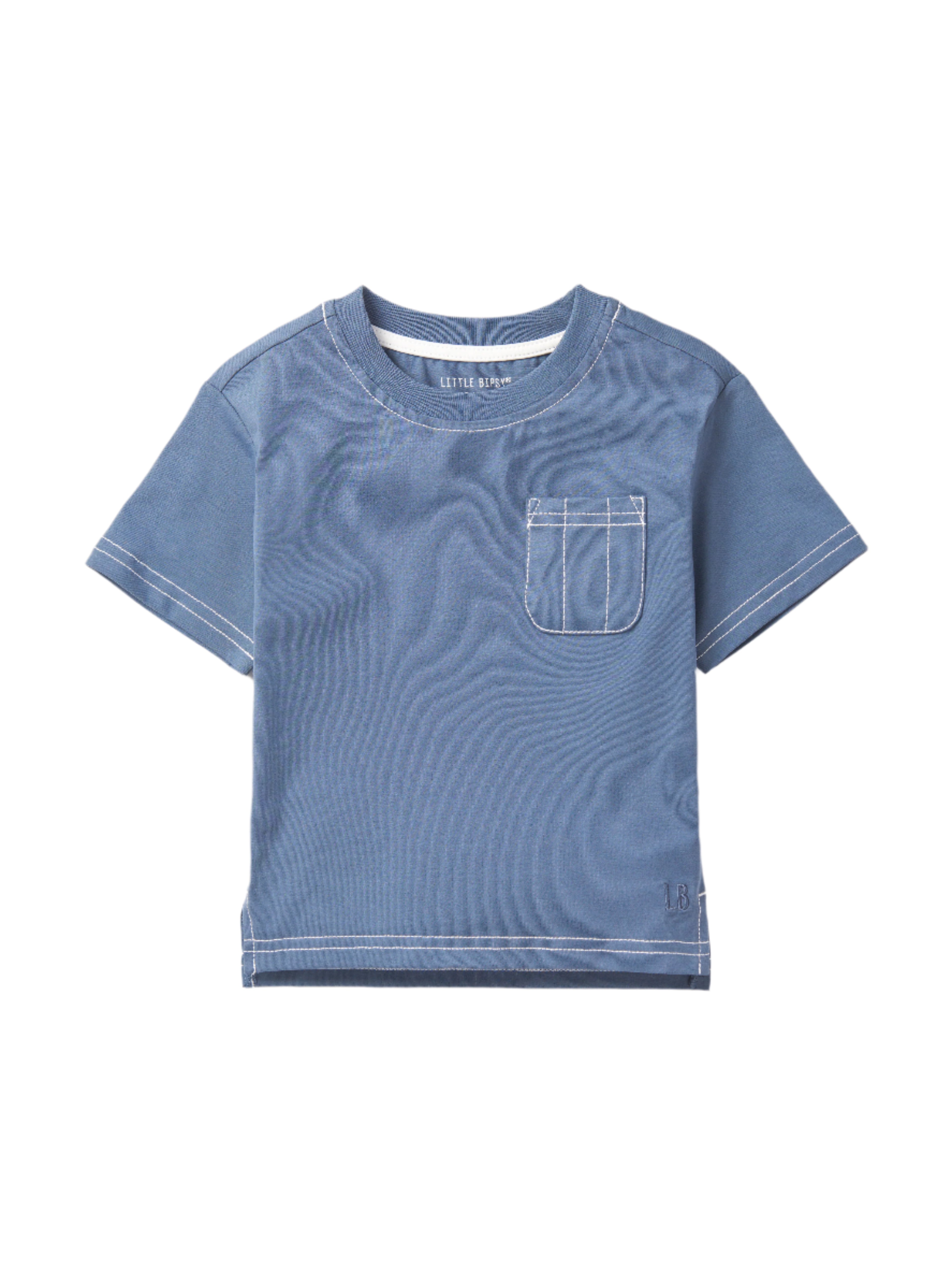 Contrast Thread Tee - Blue