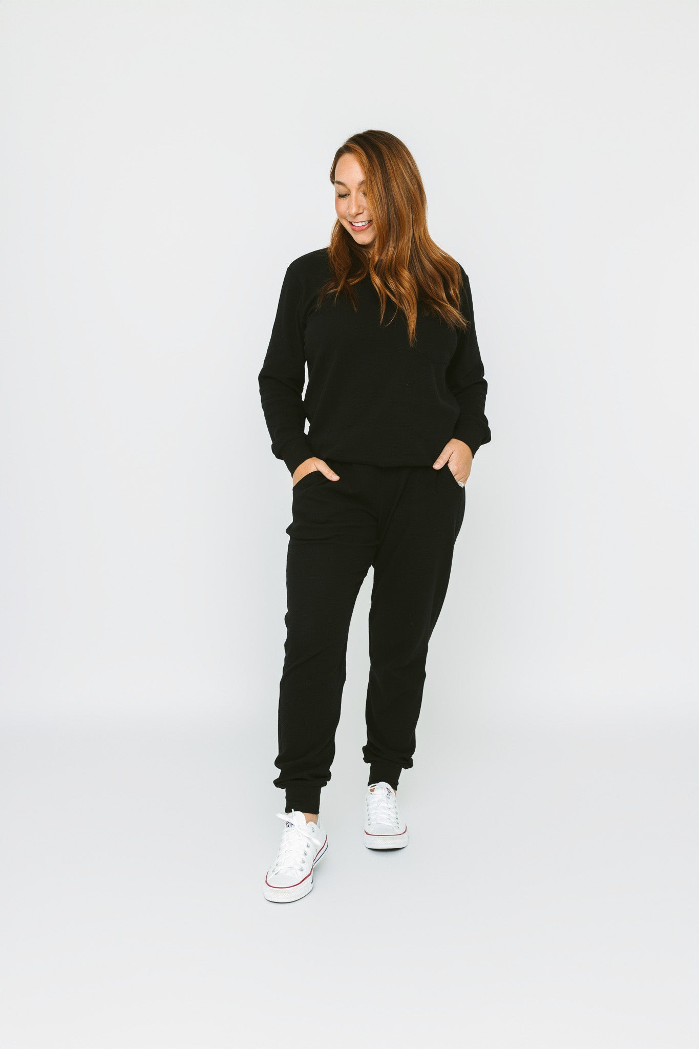 Adult Waffle Jogger - Black