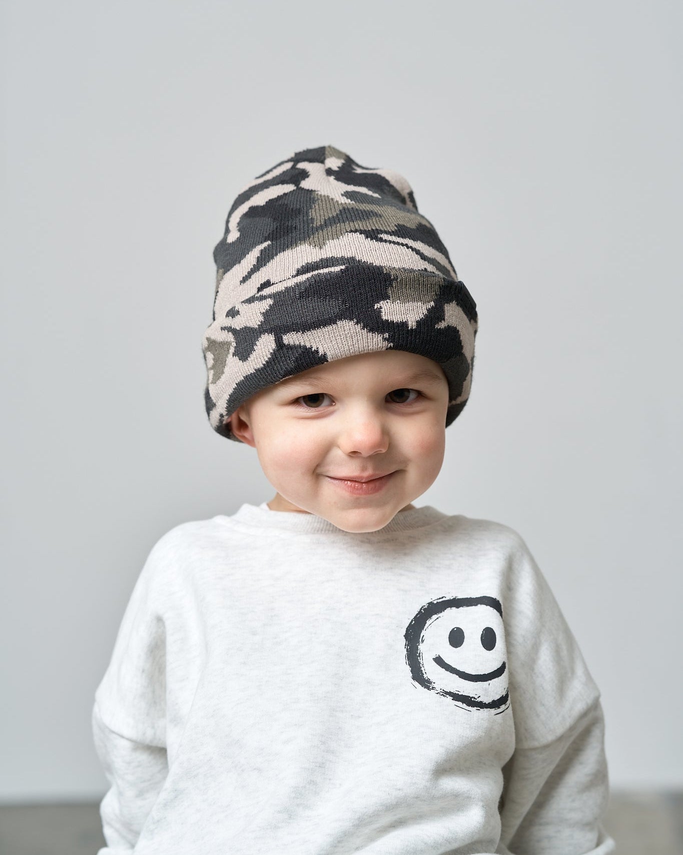 Knit Beanie - Oversized Camo