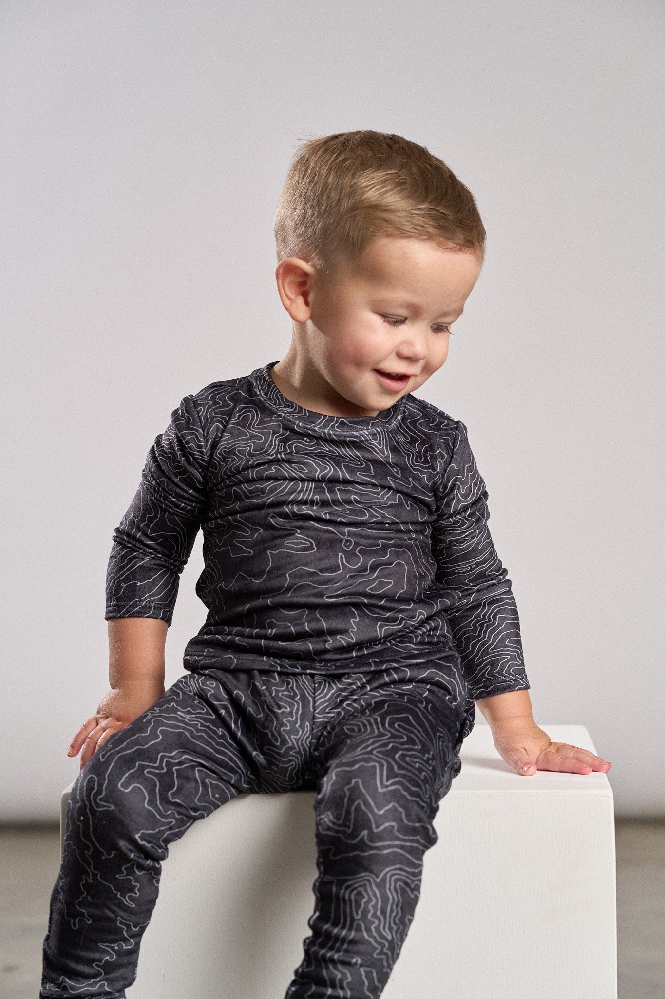 LB x Baby Breez Long Sleeve Ski Resort 2 Piece Pajamas - Black