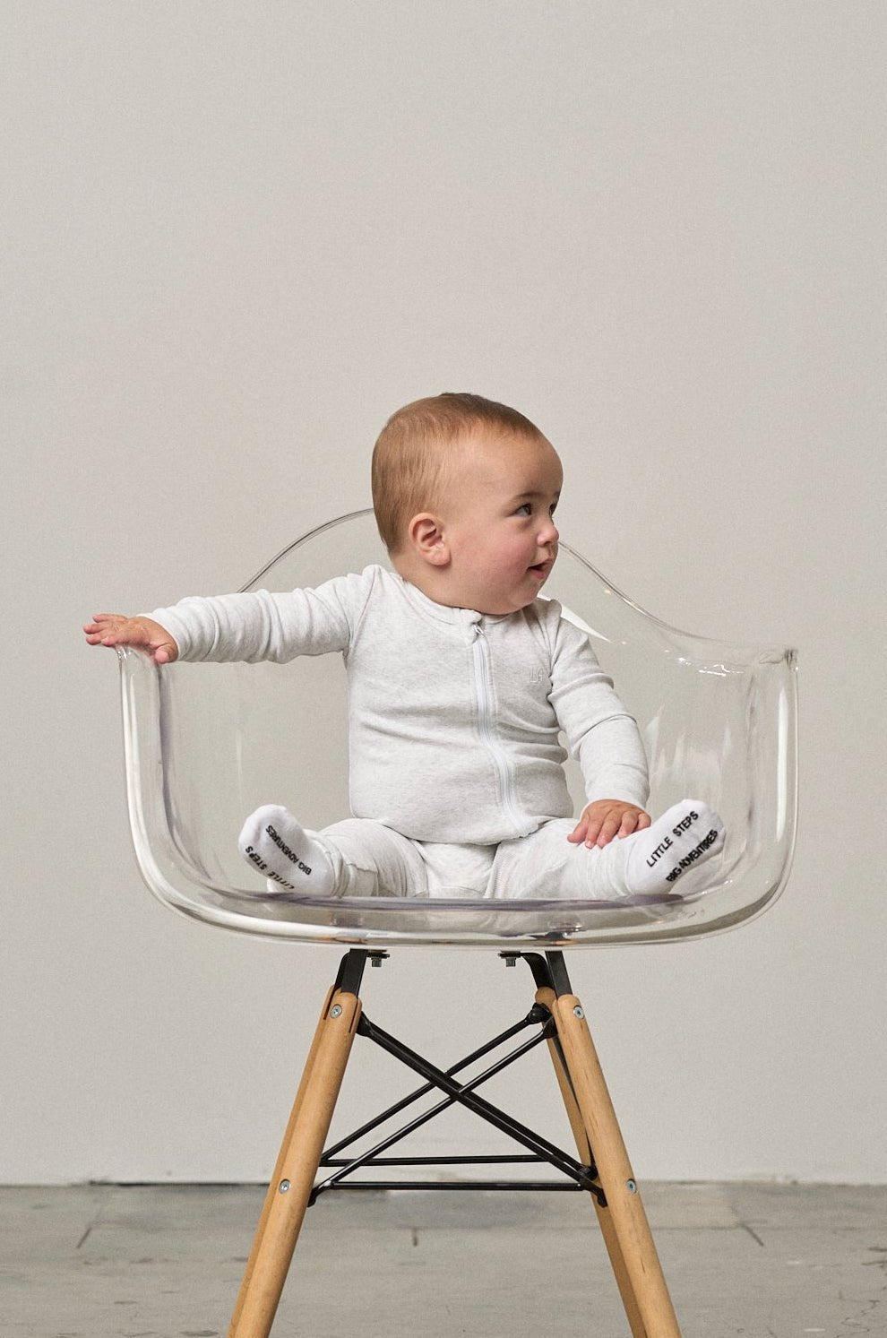 2 - Way Zip Romper - Light Heather Grey - Little Bipsy