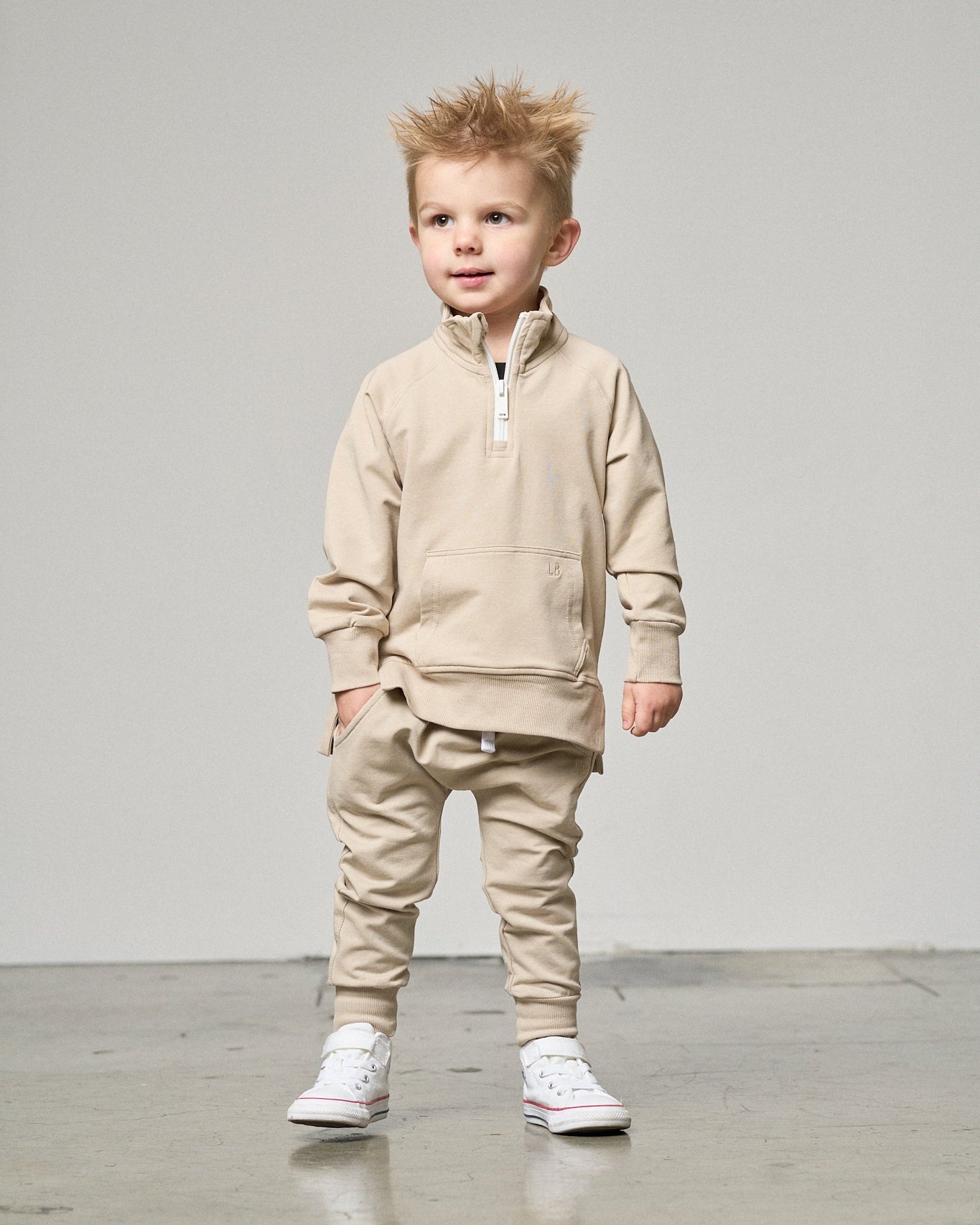 Quarter Zip Pullover - Sand