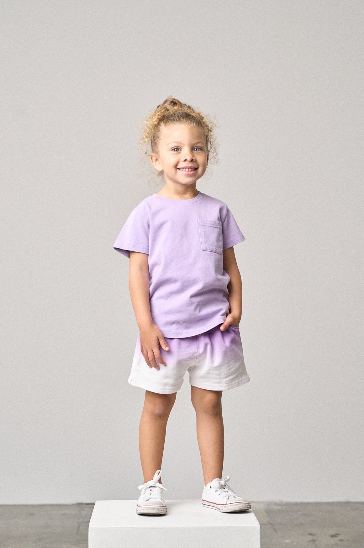 Acid Wash Pocket Tee - Purple