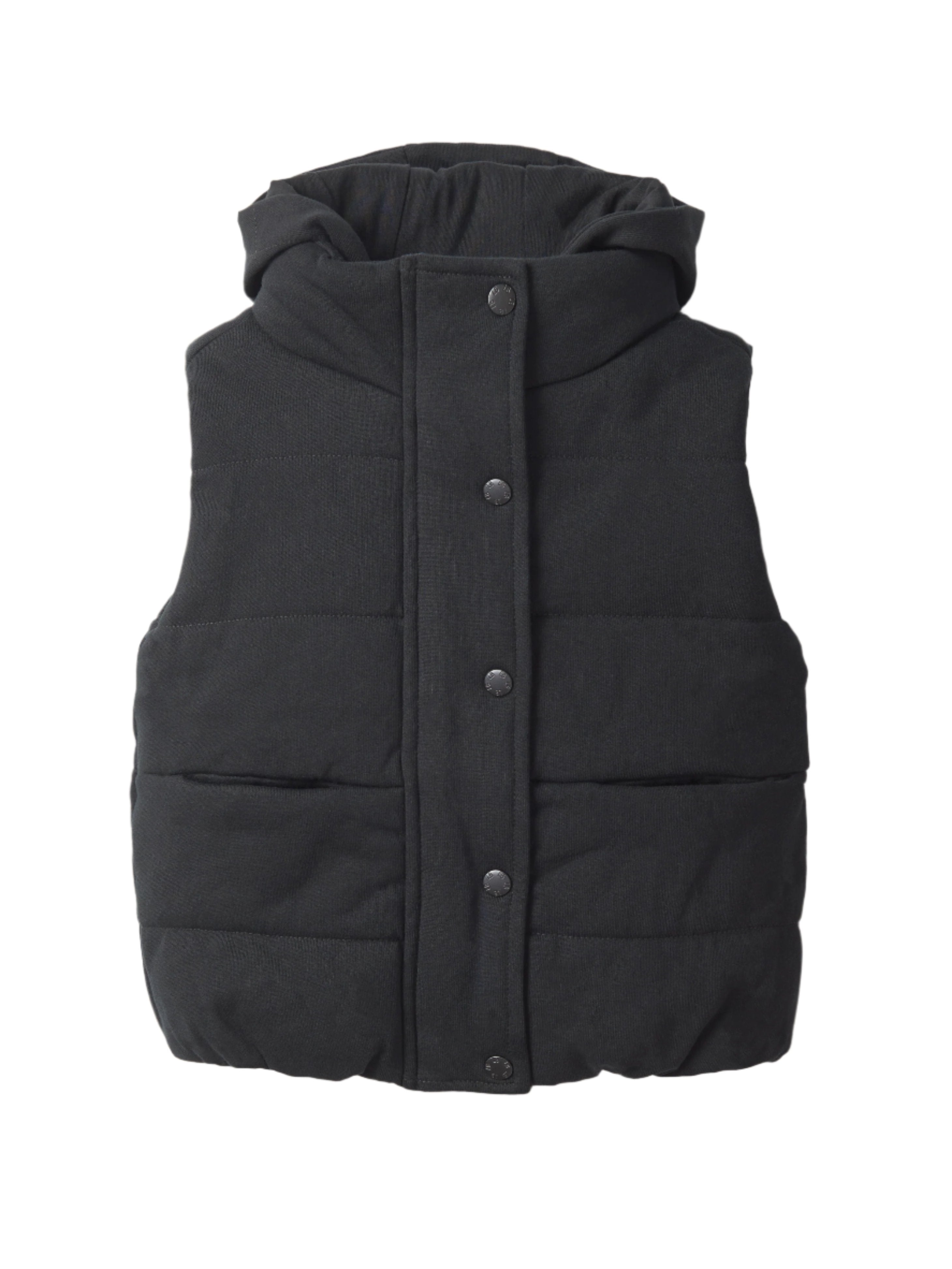 Hooded Puffer Vest - Black