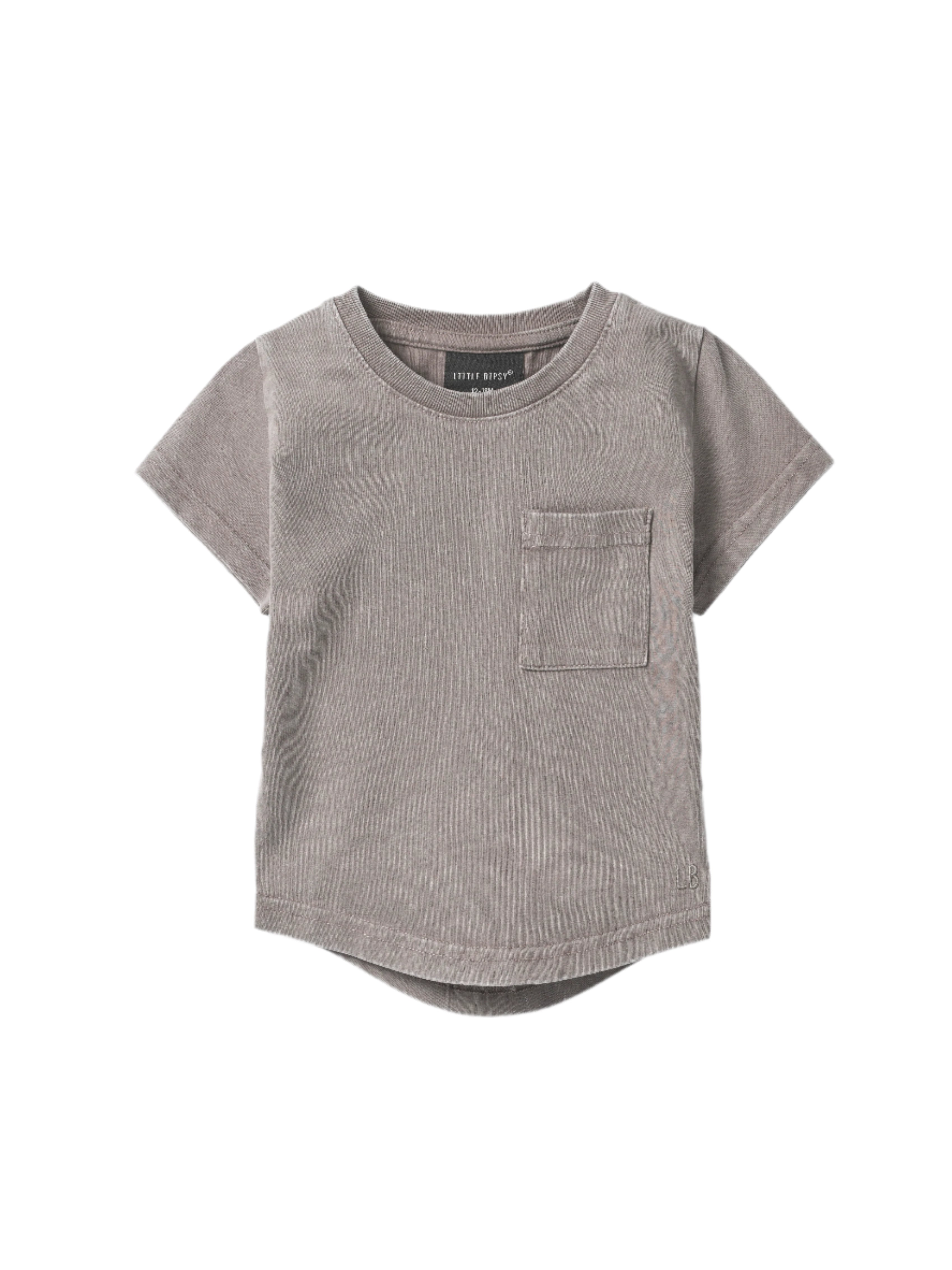 Acid Wash Pocket Tee - Grey