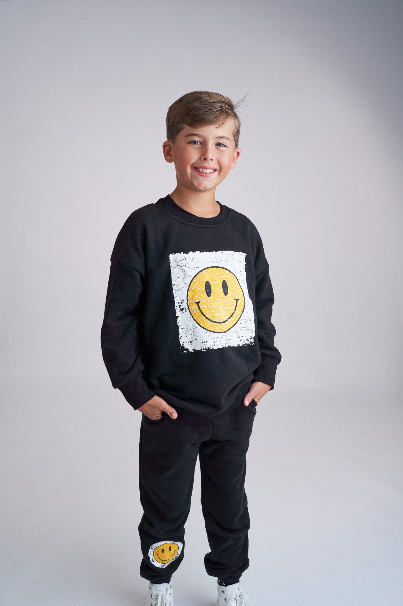 Smiley Elevated Crewneck - Black