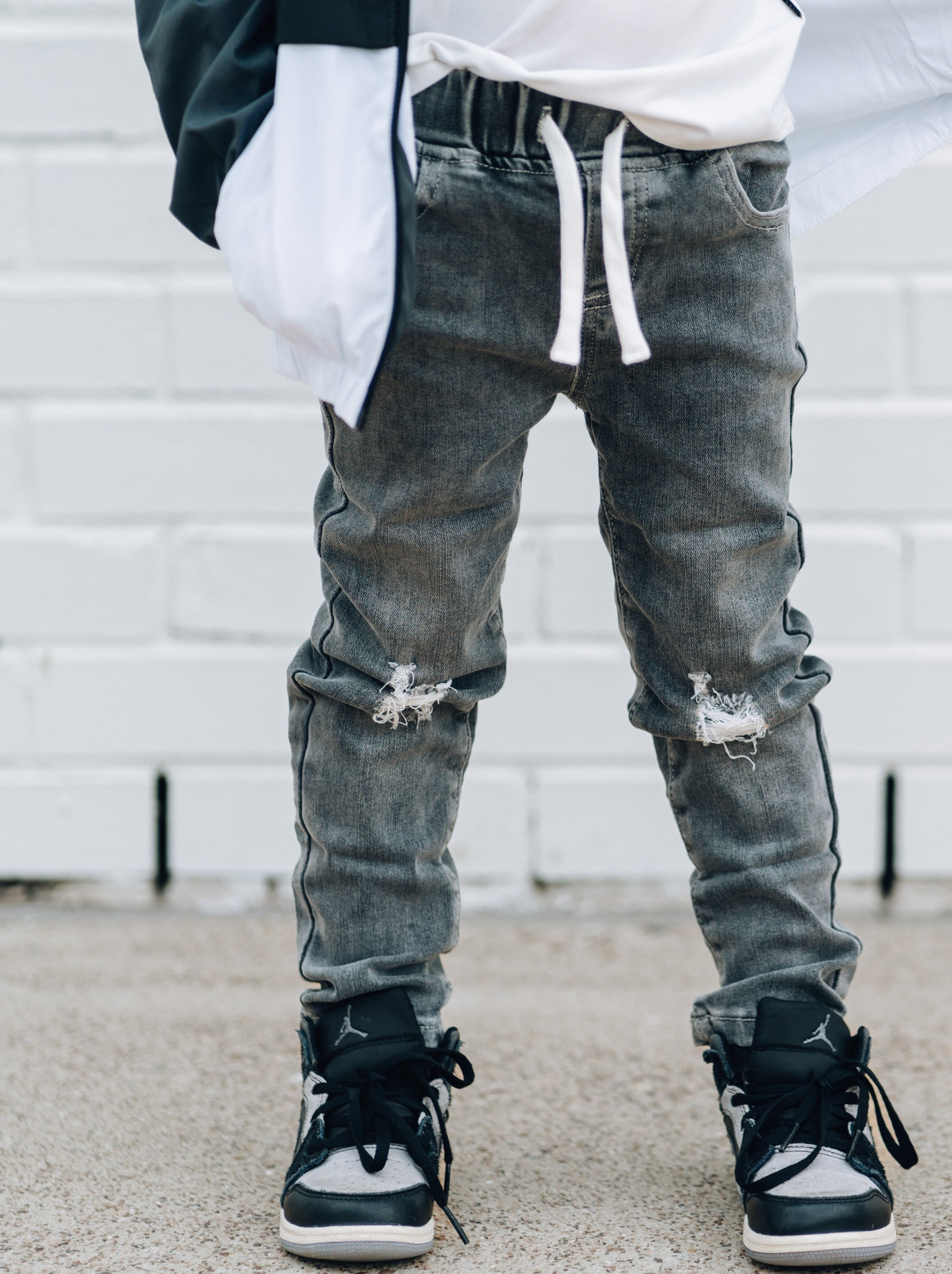 Distressed Denim - Grey Wash - Little Bipsy Collection