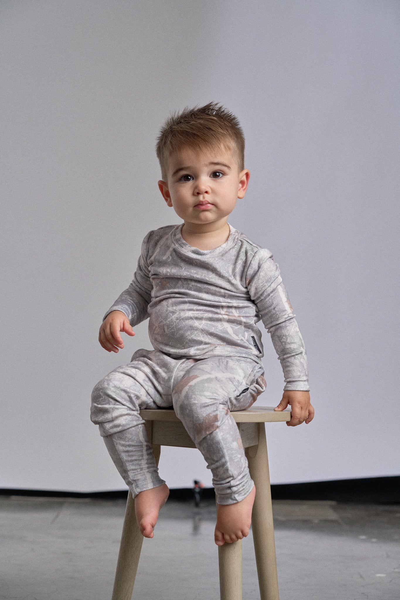 LB x Baby Breez Long Sleeve Snow Camo 2 Piece Pajamas