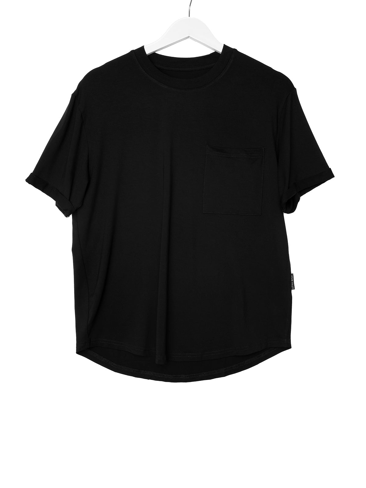 Adult Bamboo Pocket Tee - Black - Little Bipsy