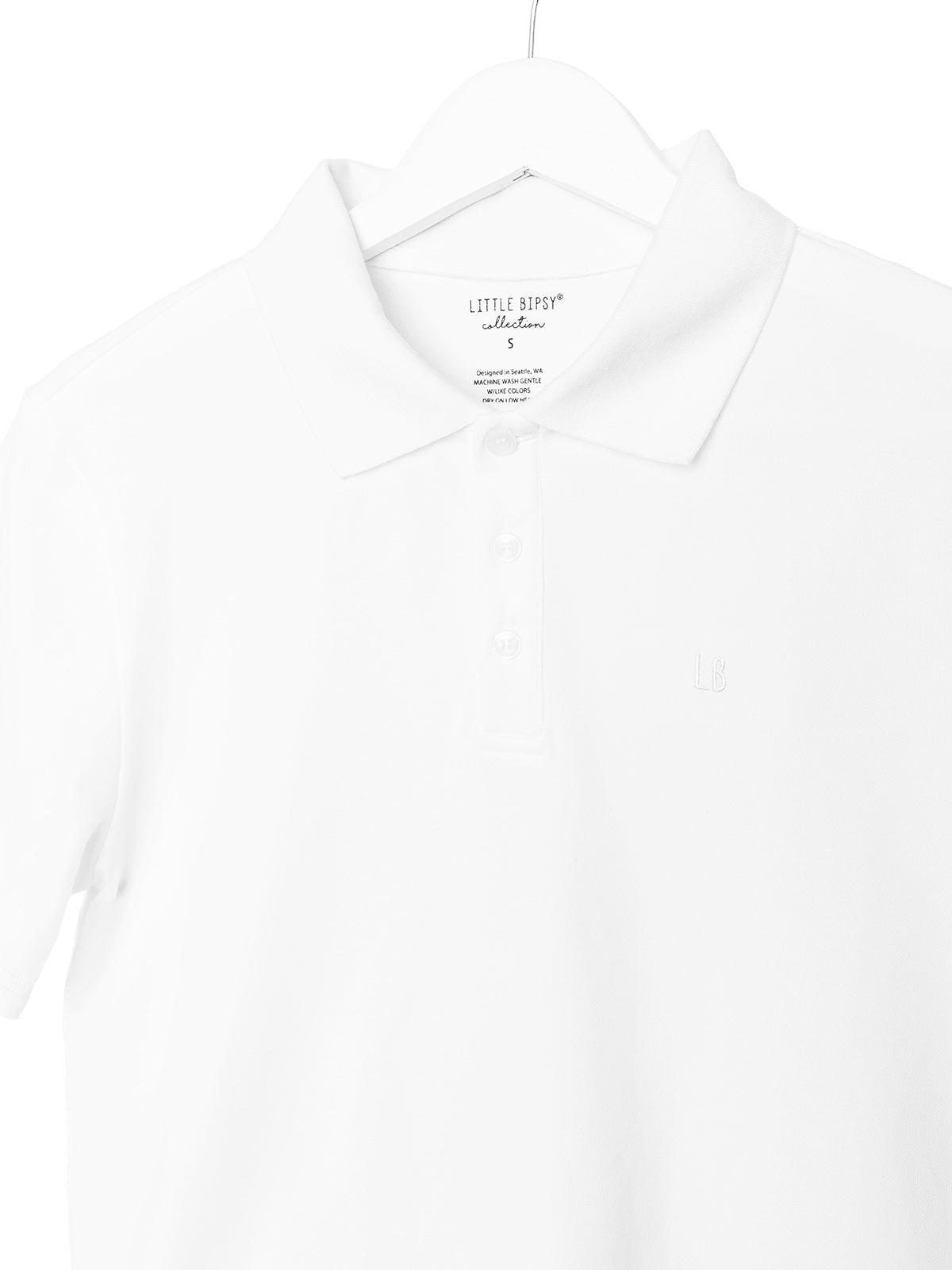 Adult Basic Polo Shirt - White - Little Bipsy