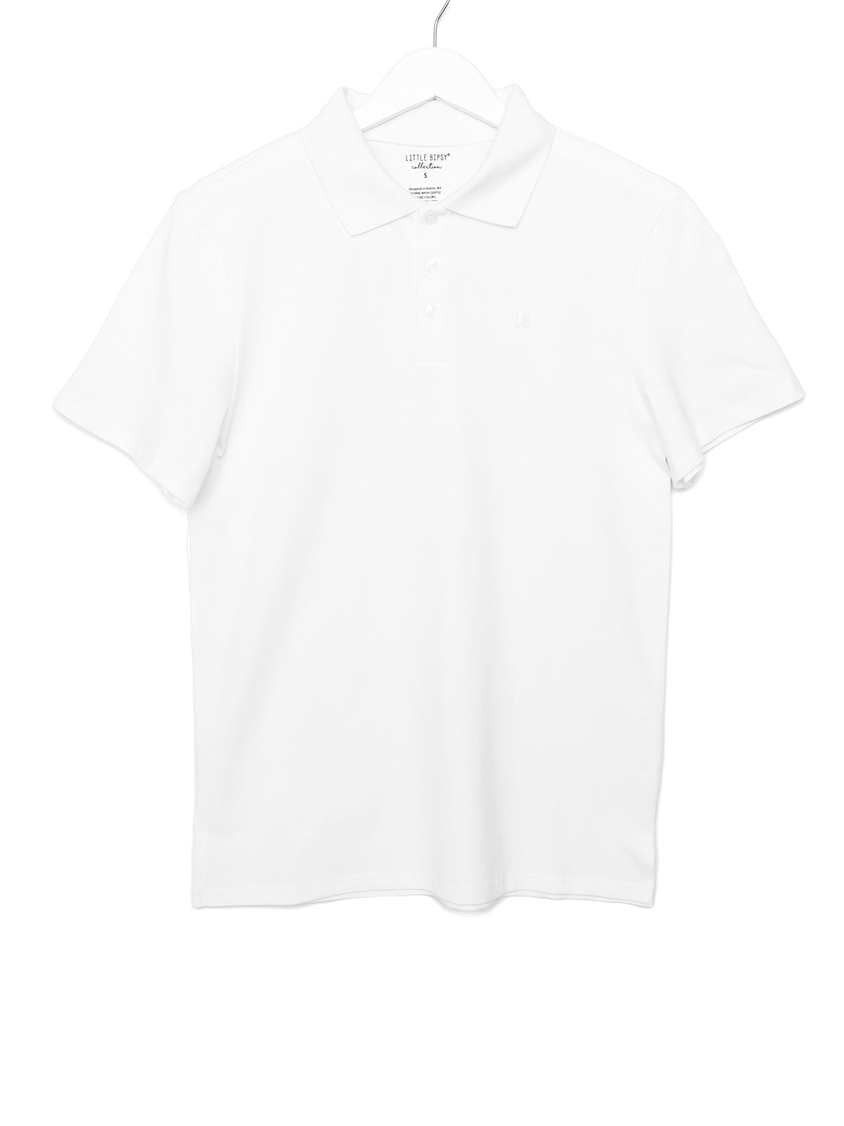 Adult Basic Polo Shirt - White - Little Bipsy