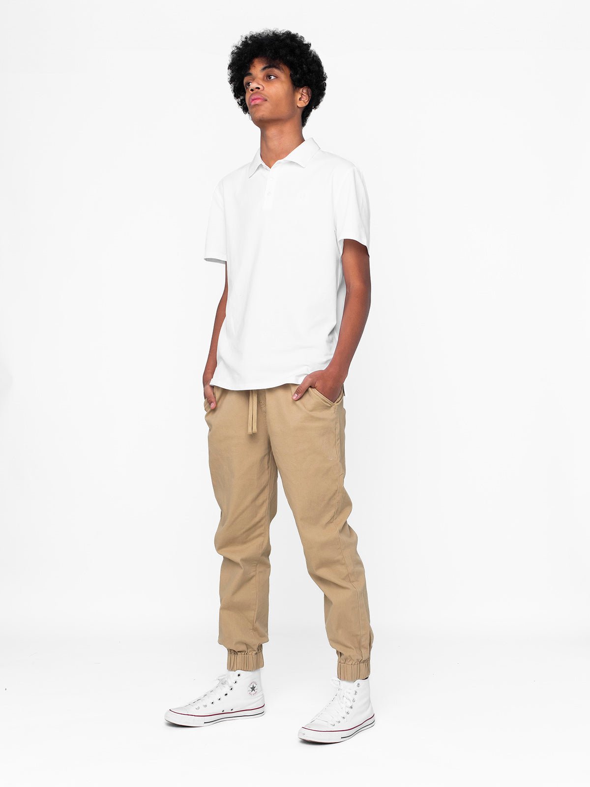 Adult Basic Polo Shirt - White - Little Bipsy
