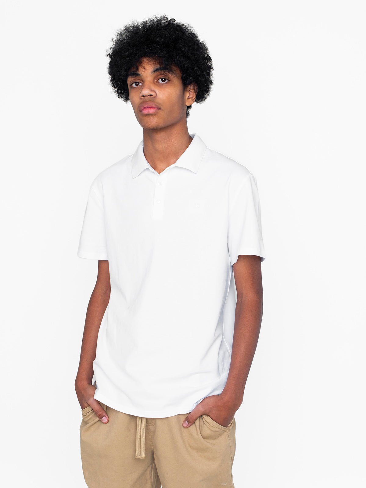Adult Basic Polo Shirt - White - Little Bipsy