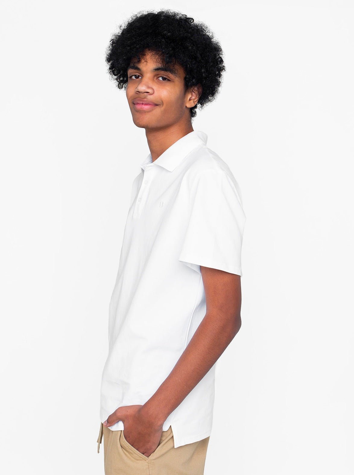 Adult Basic Polo Shirt - White - Little Bipsy