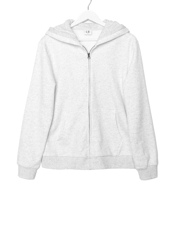 Adult Classic Zip Hoodie - Light Heather Grey - Little Bipsy