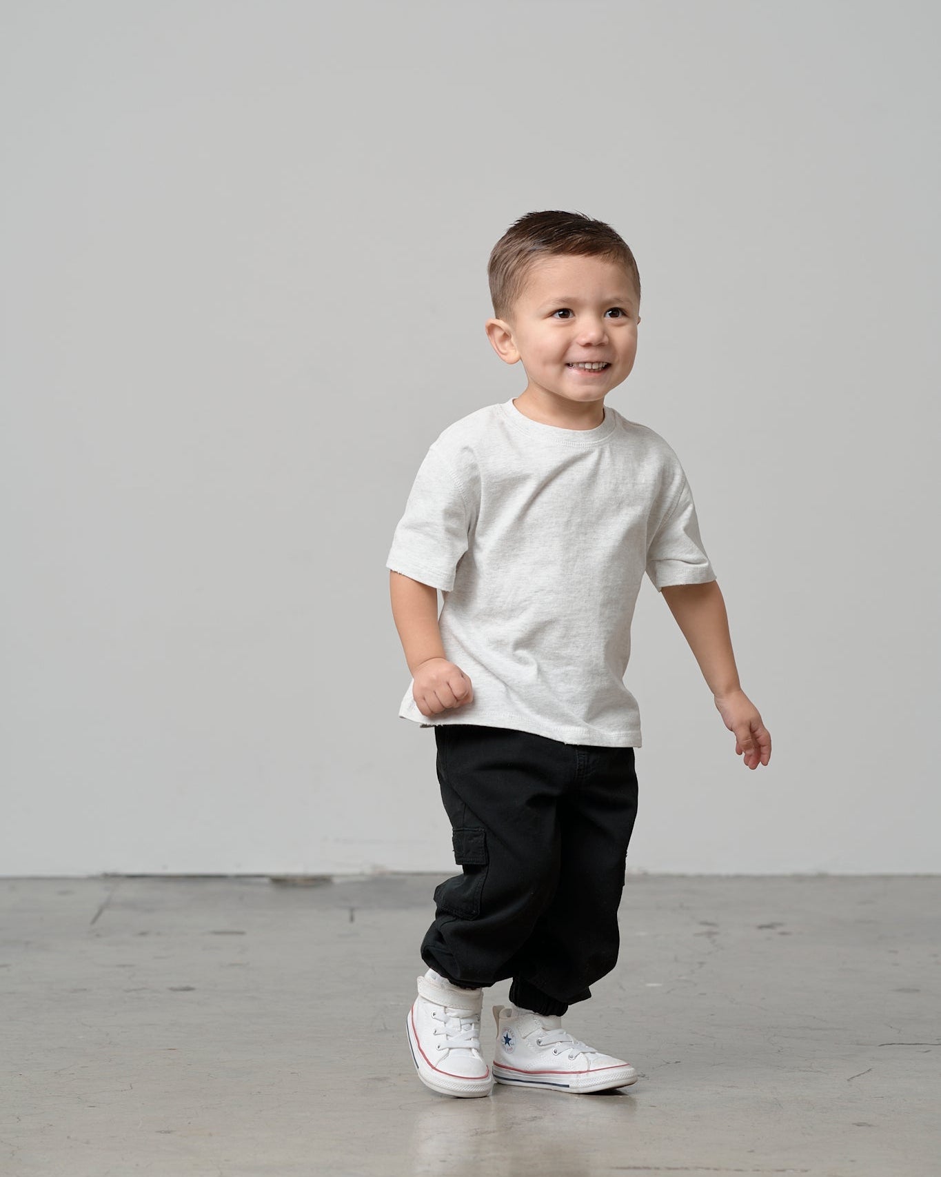 Athletic Boxy Tee - Light Heather Grey - Little Bipsy