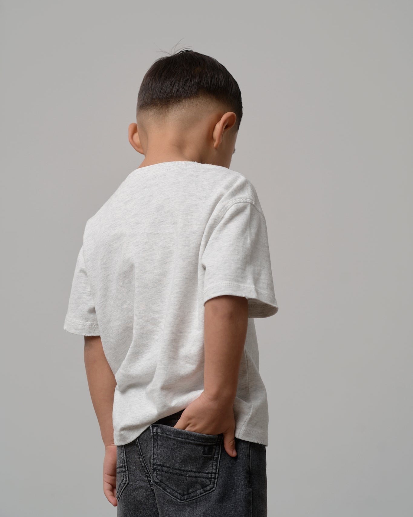 Athletic Boxy Tee - Light Heather Grey - Little Bipsy