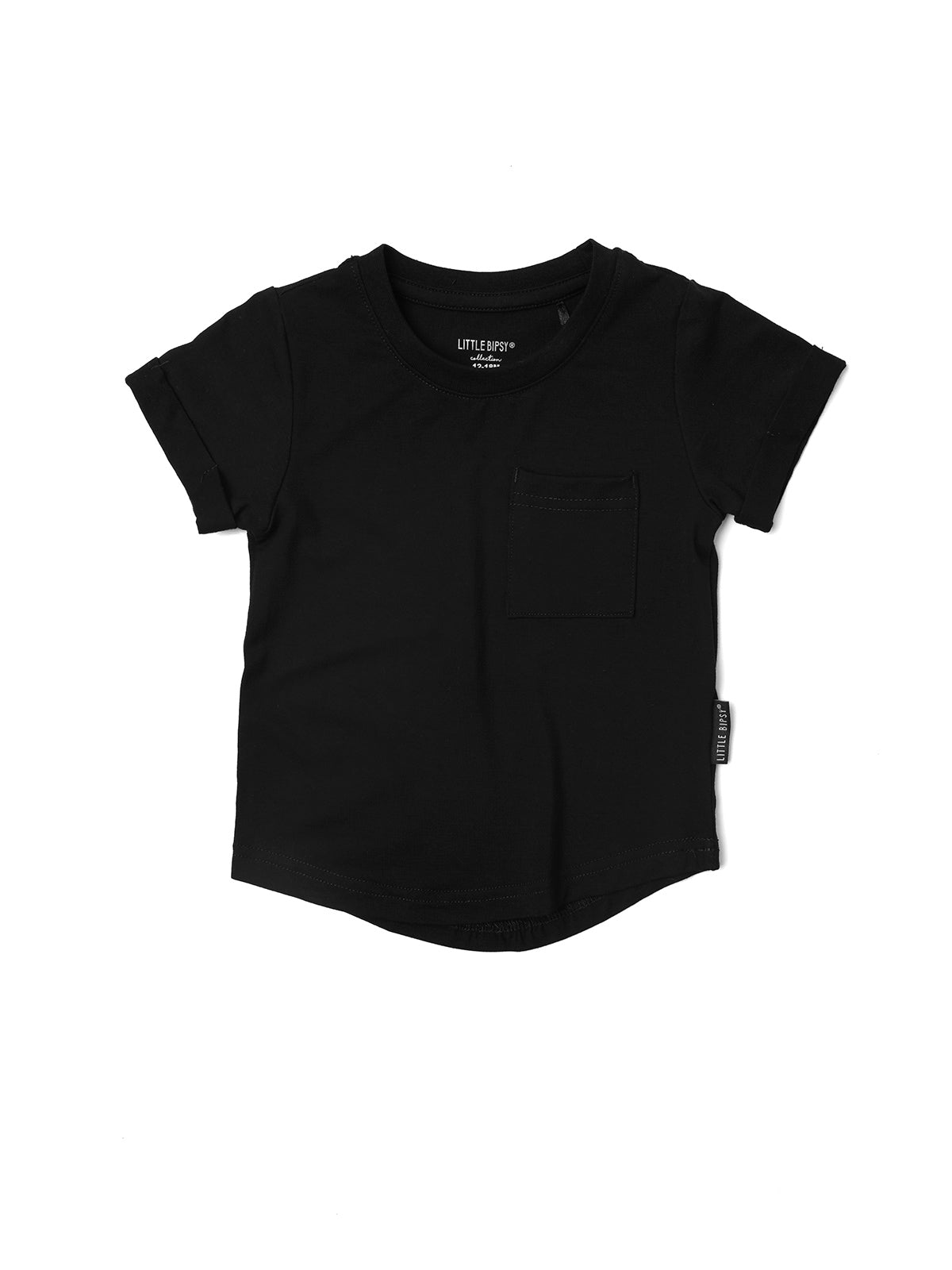 Baby Bamboo Pocket Tee - Black - Little Bipsy
