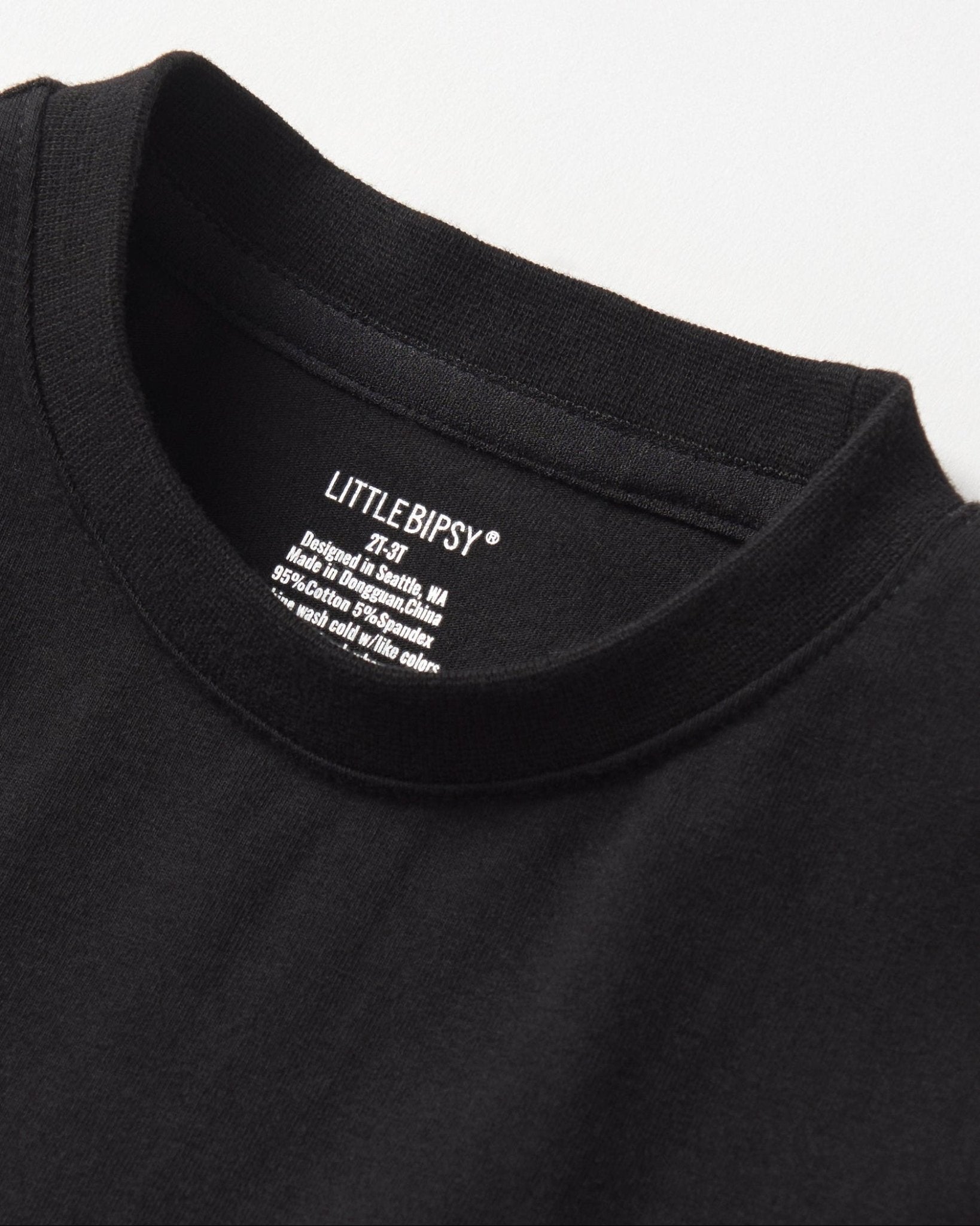 Baby Basic Tee - Black - Little Bipsy