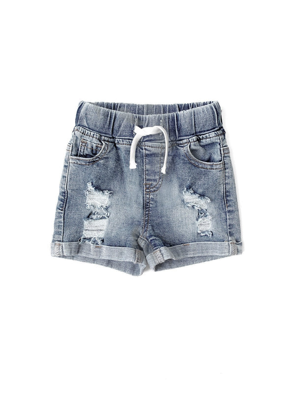 Baby Distressed Denim Short - Little Bipsy