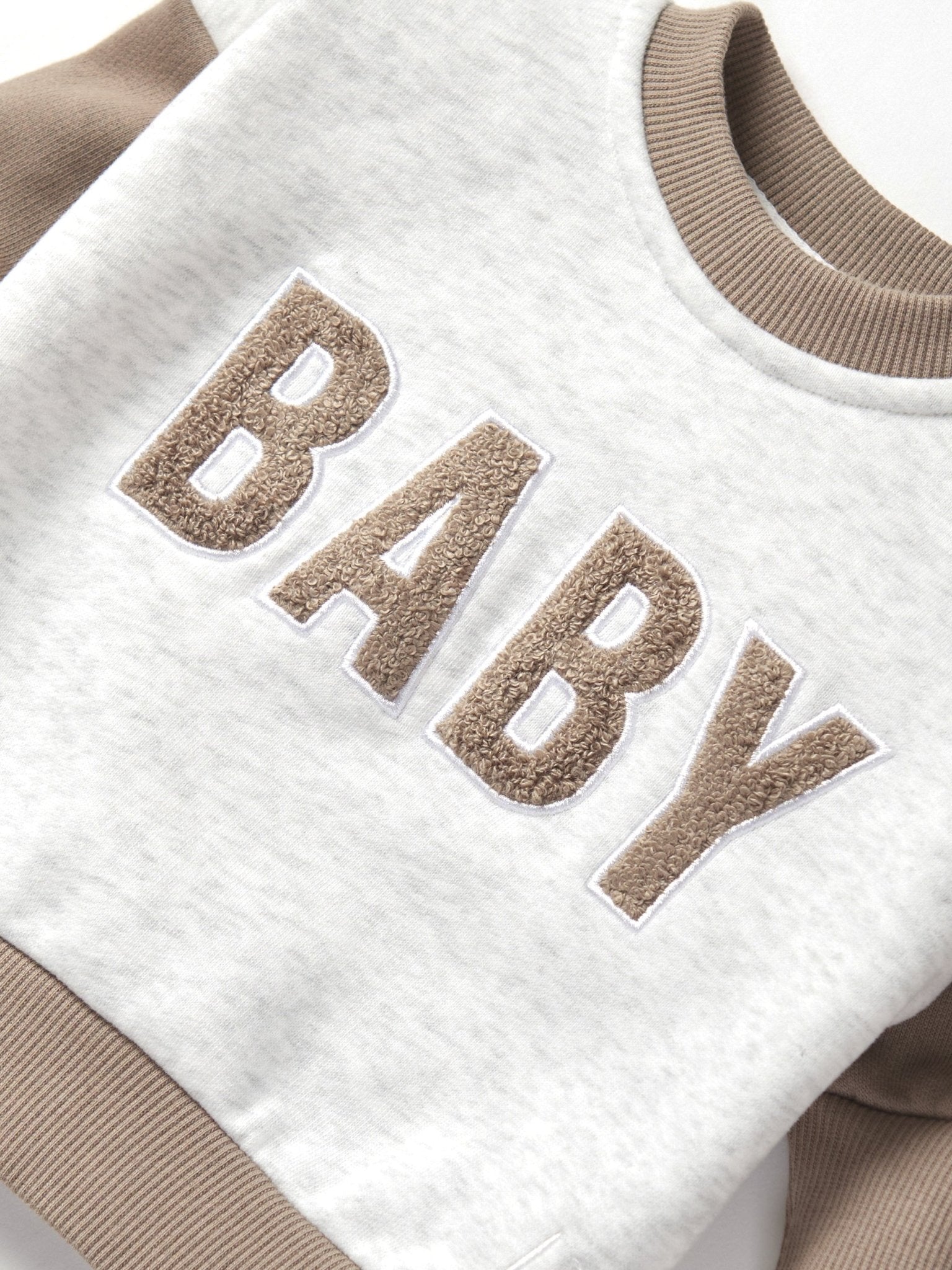 Baby Elevated Crewneck - Mushroom - Little Bipsy