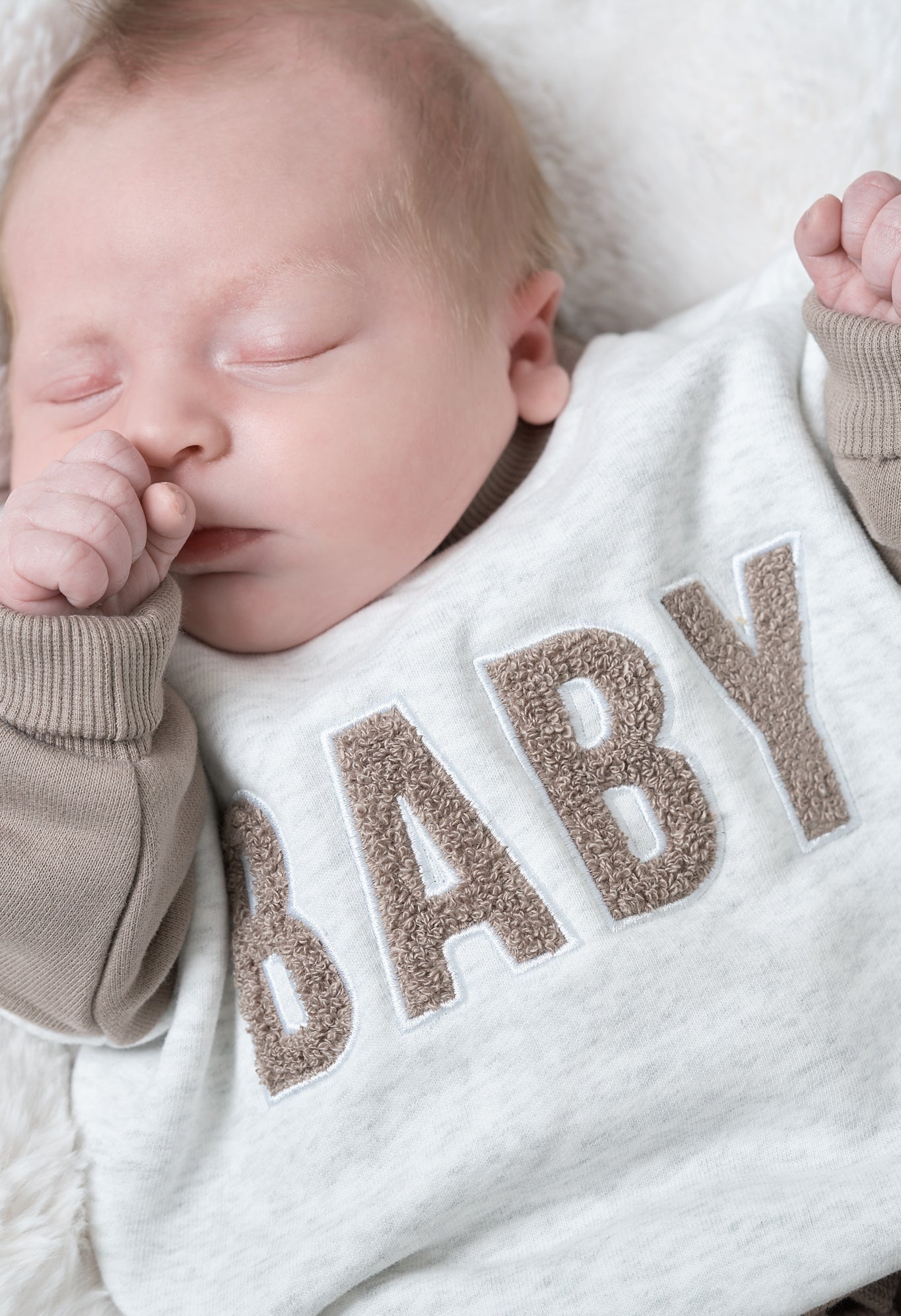 Baby Elevated Crewneck - Mushroom - Little Bipsy