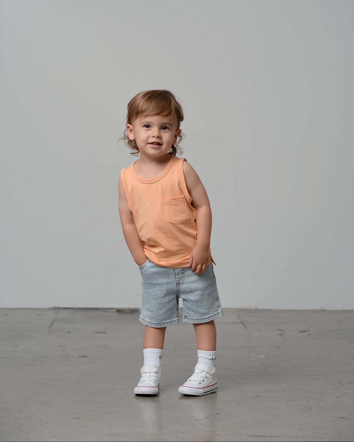 Bamboo Pocket Tank - Melon - Little Bipsy