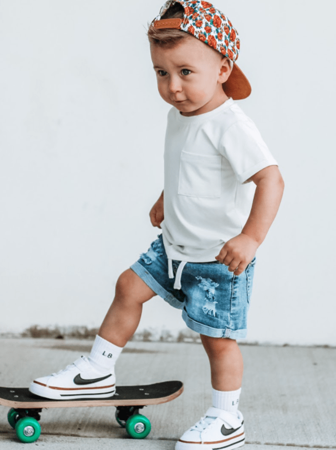 Bamboo Pocket Tee - Off White - Little Bipsy