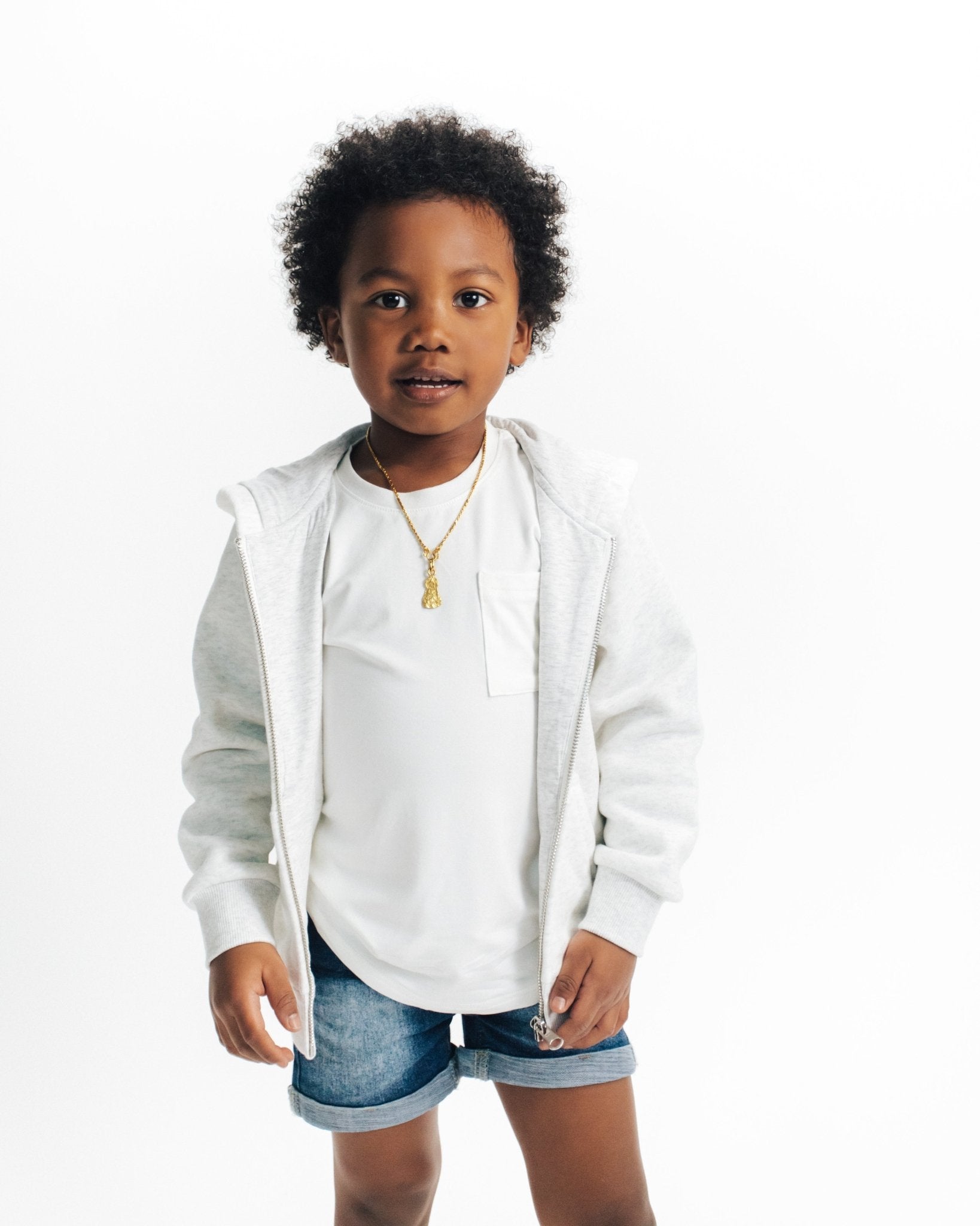 Bamboo Pocket Tee - Off White - Little Bipsy