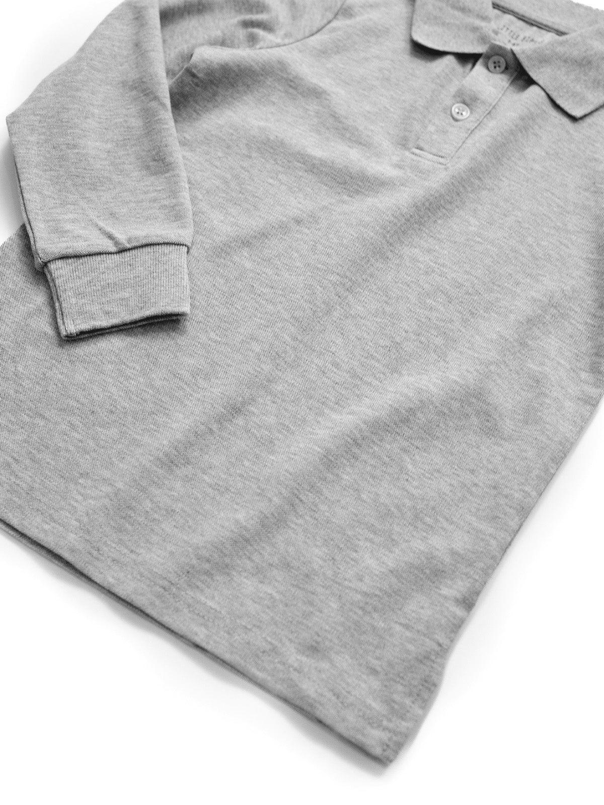 Basic Long Sleeve Polo Shirt - Grey - Little Bipsy