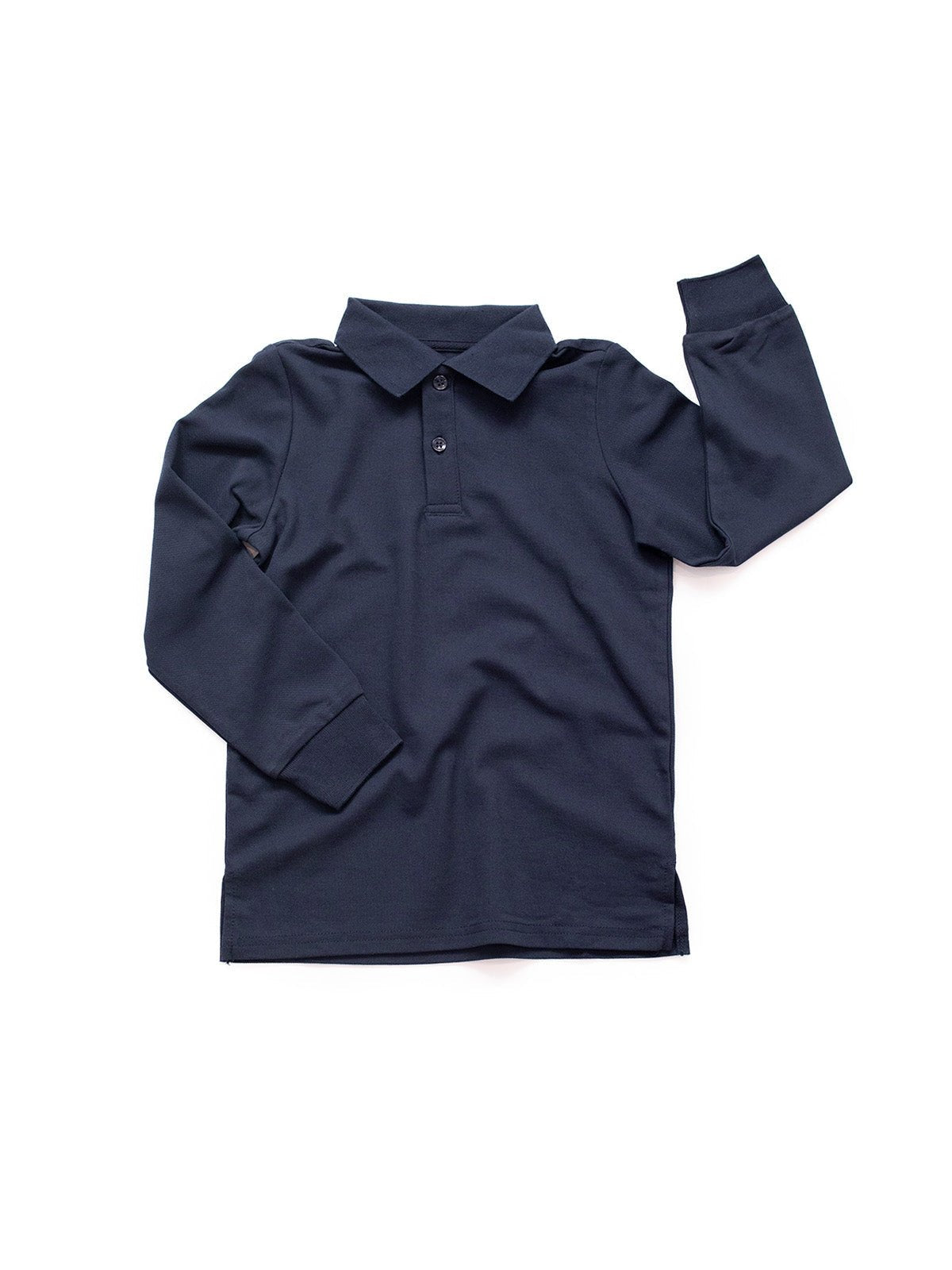 Basic Long Sleeve Polo Shirt - Navy - Little Bipsy