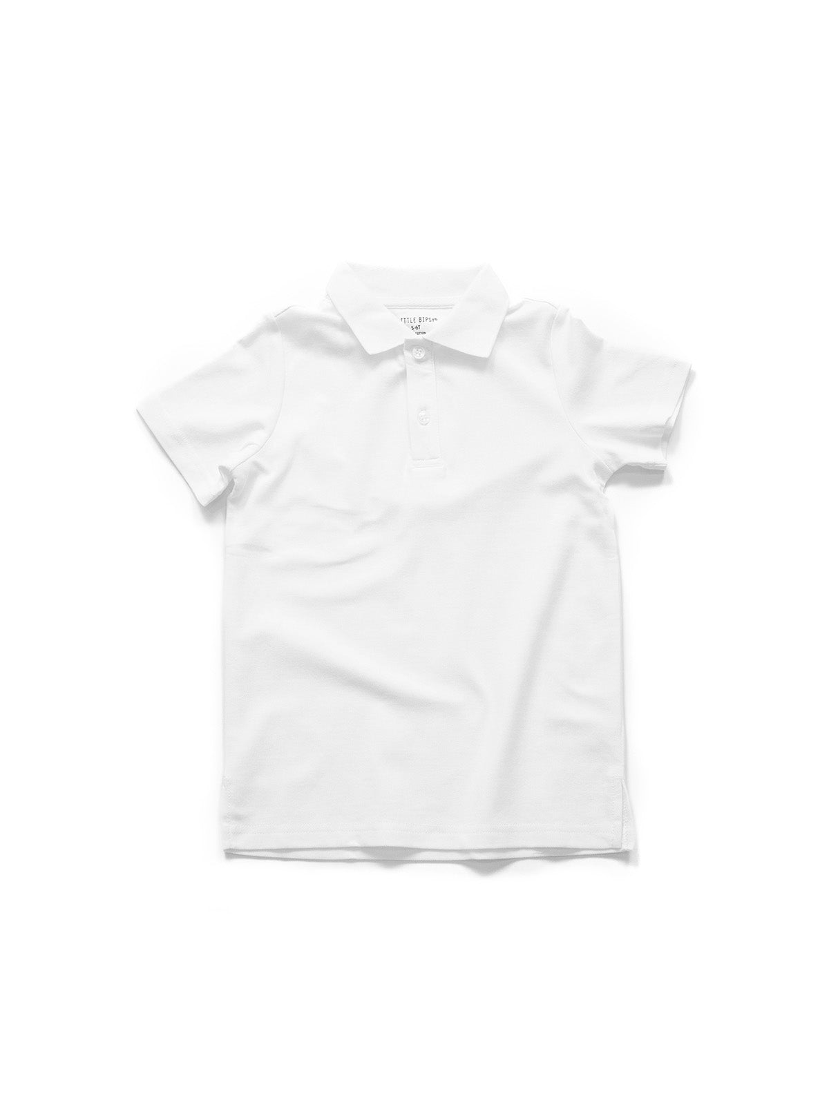Basic Short Sleeve Polo Shirt - White - Little Bipsy