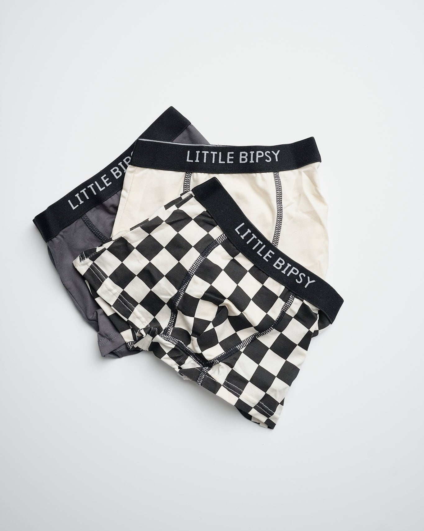 Boxer Brief 3-Pack - Iron Check Mix - Little Bipsy