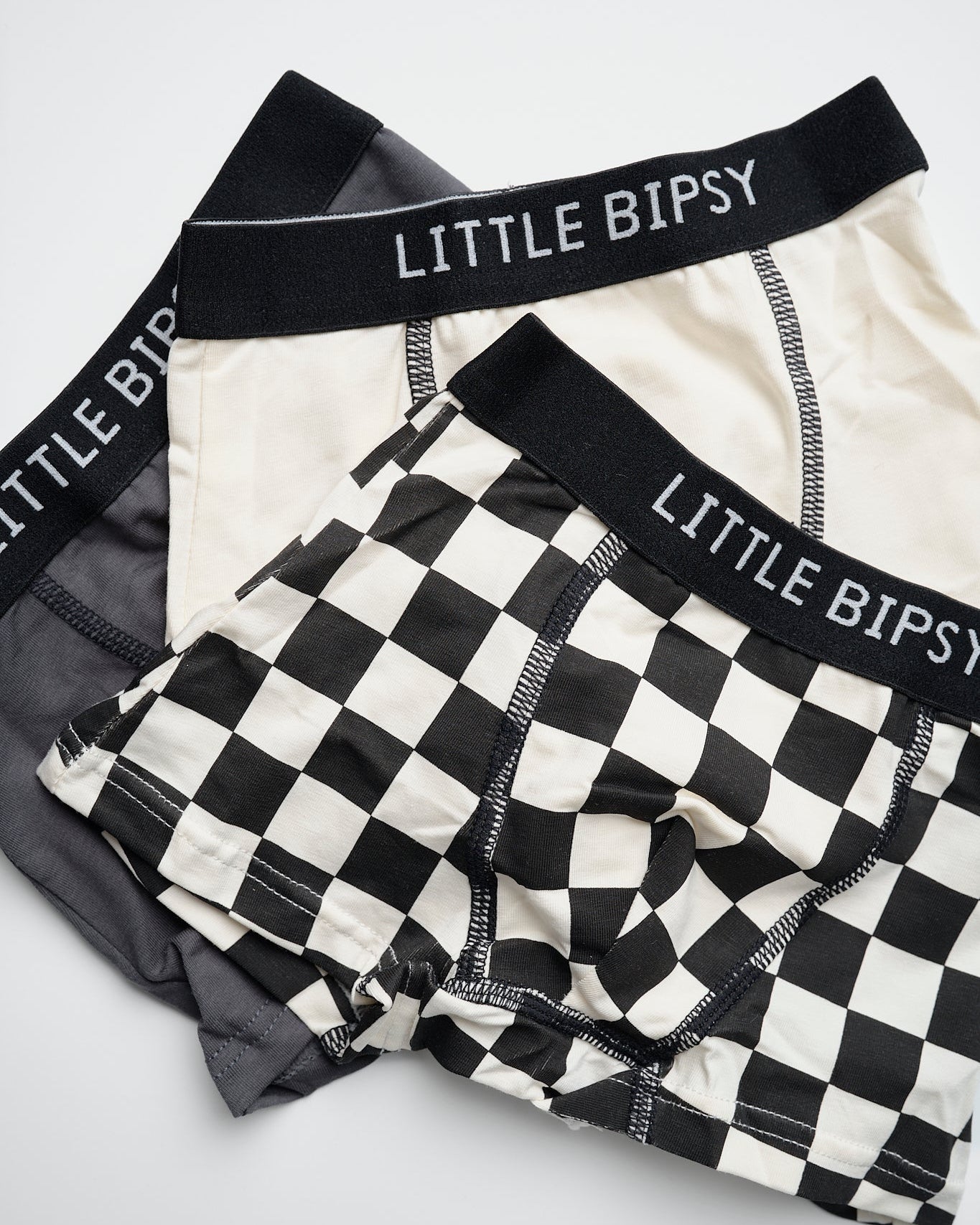 Boxer Brief 3-Pack - Iron Check Mix - Little Bipsy