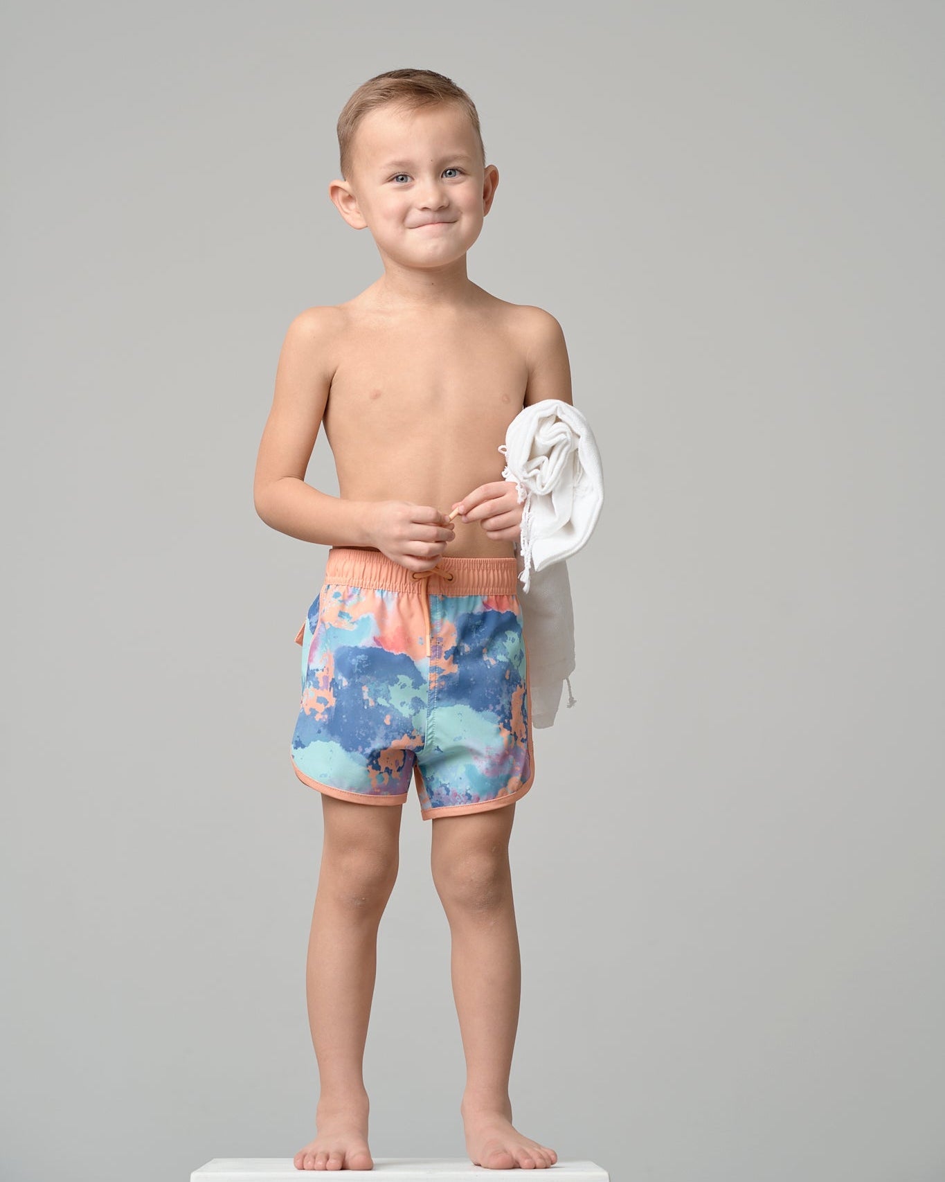 Boy's Swim Short - Melon Watercolor - Little Bipsy