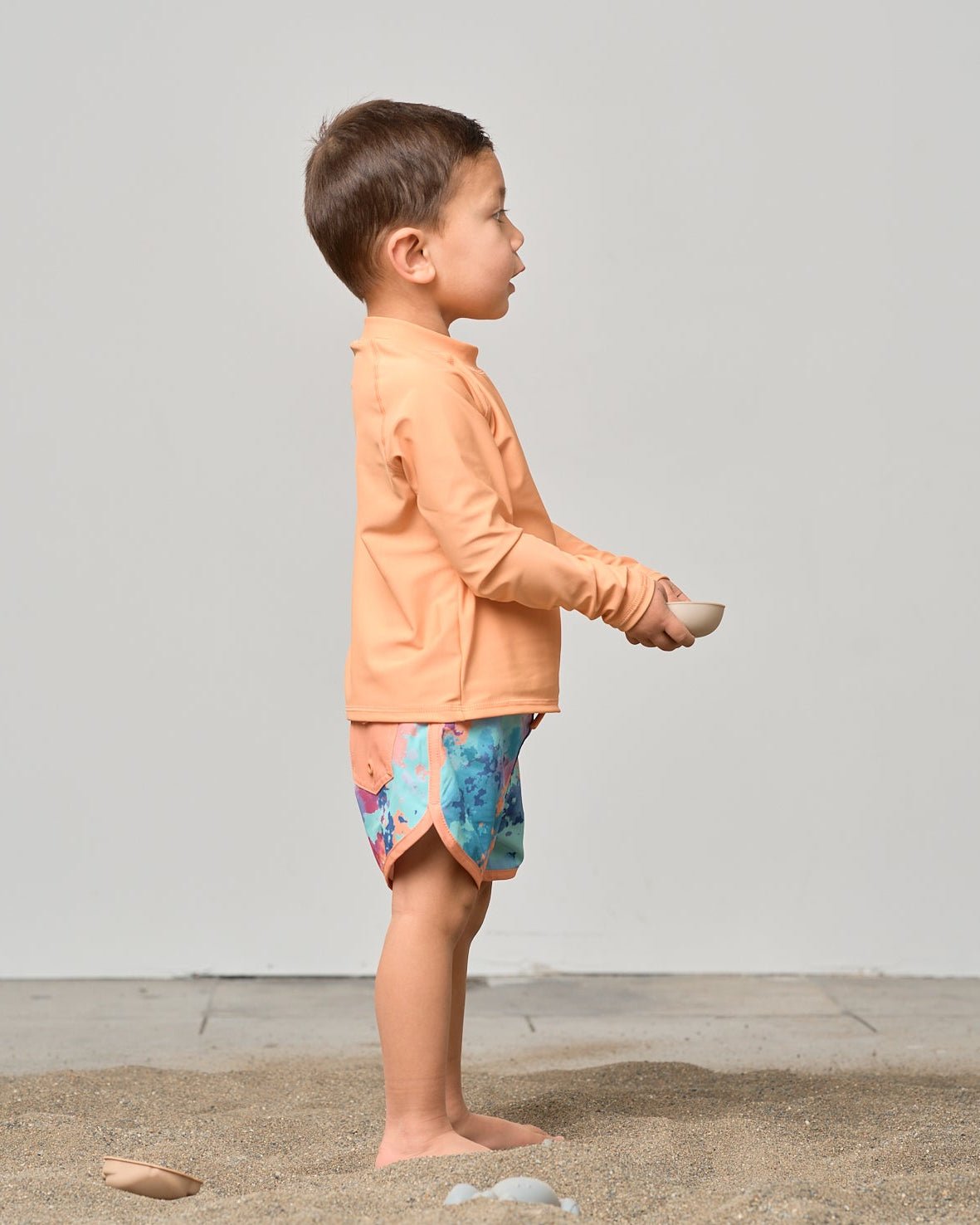 Boy's Swim Short - Melon Watercolor - Little Bipsy