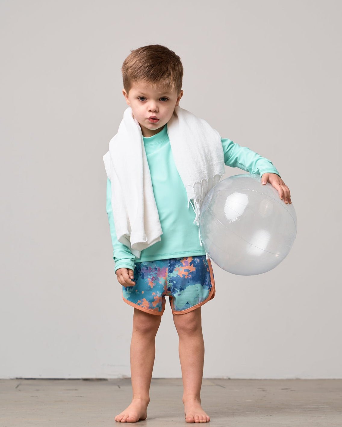 Boy's Swim Short - Melon Watercolor - Little Bipsy