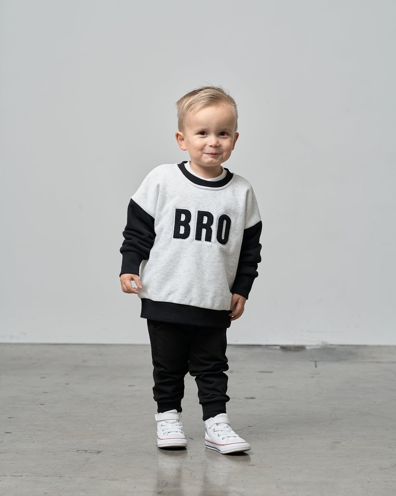 Bro Elevated Crewneck - Black - Little Bipsy