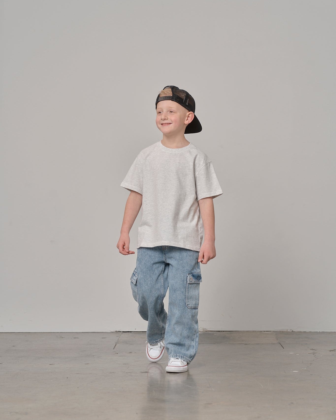 Cargo Denim Straight Leg - Light Wash - Little Bipsy