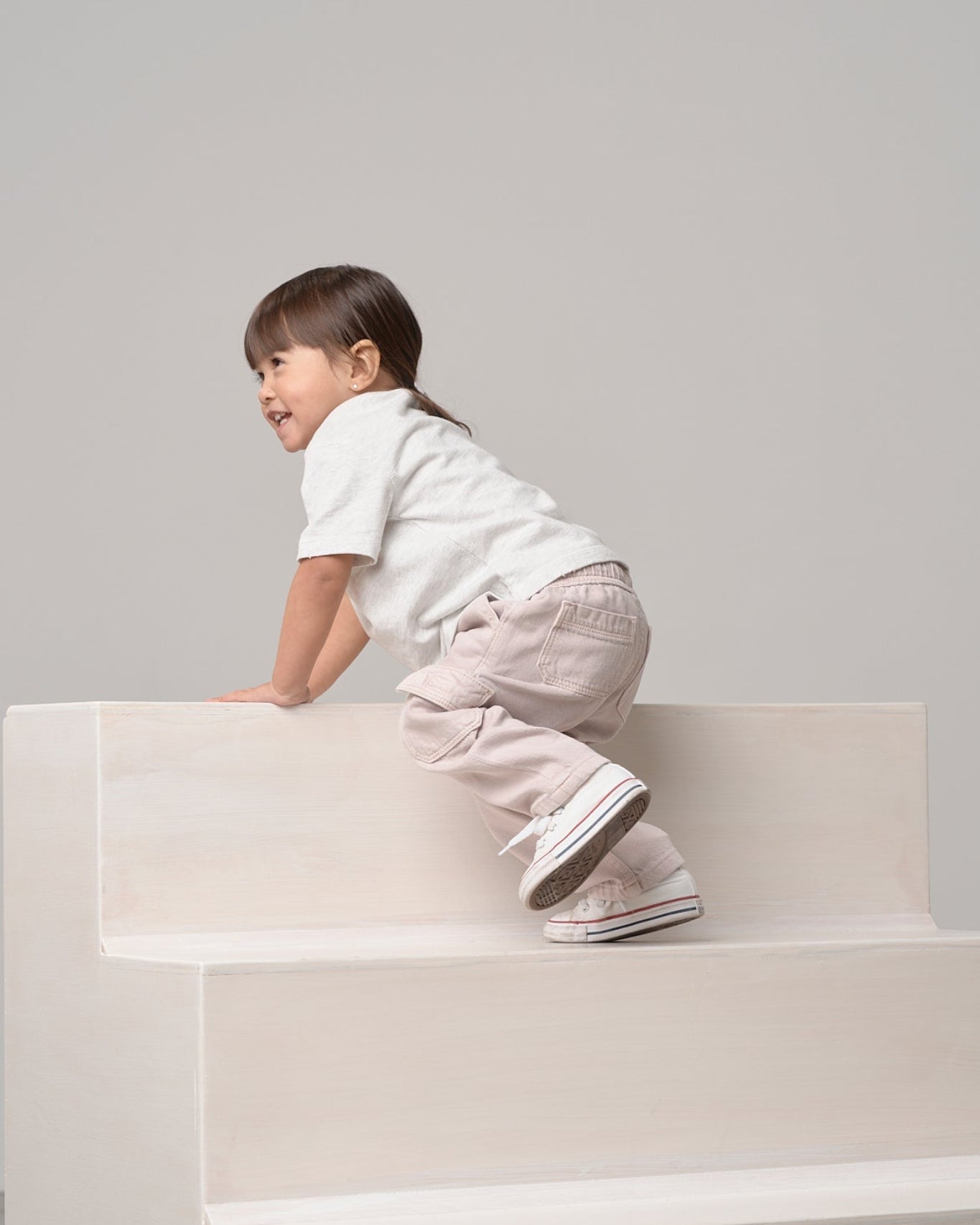 Cargo Denim Straight Leg - Purple Wash - Little Bipsy