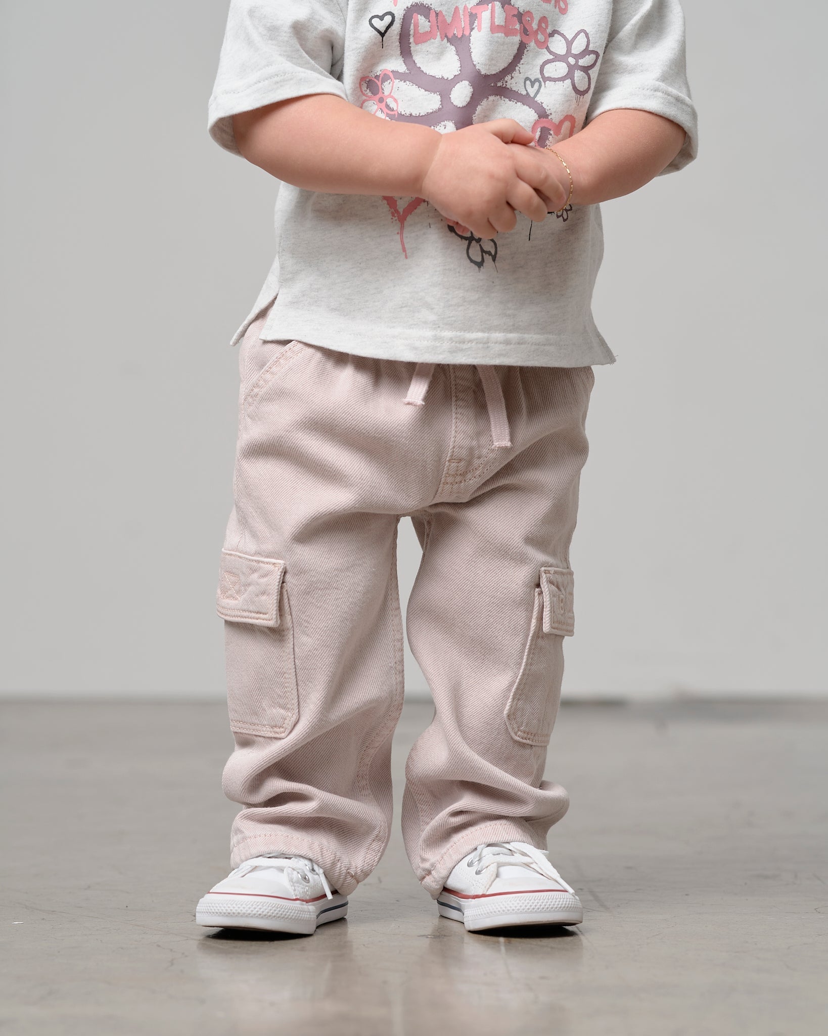 Cargo Denim Straight Leg - Purple Wash - Little Bipsy