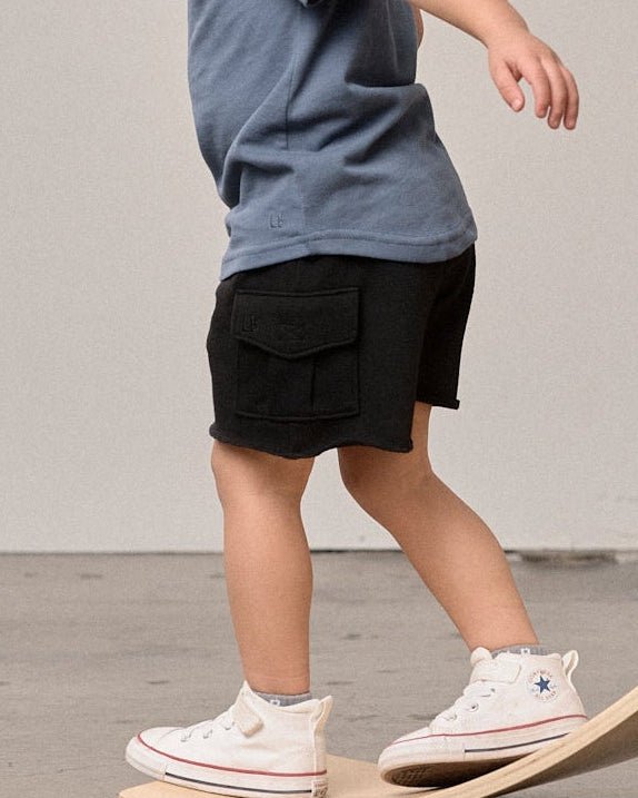 Cargo Short - Black - Little Bipsy