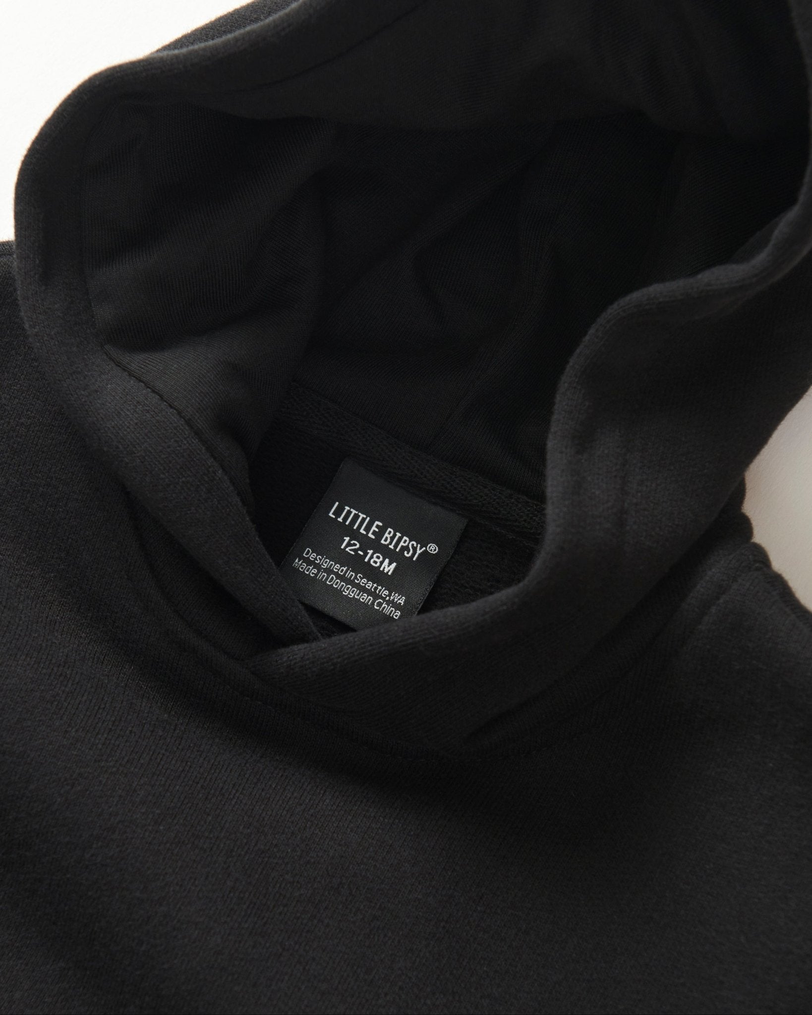 Check Pocket Elevated Hoodie - Black/Mushroom Check - Little Bipsy