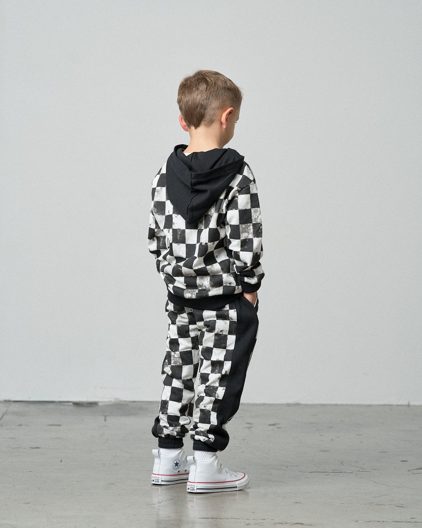 Checkered Sweatpant - Black - Little Bipsy
