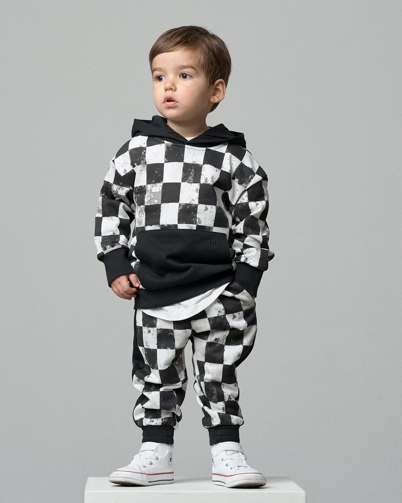 Checkered Sweatpant - Black - Little Bipsy