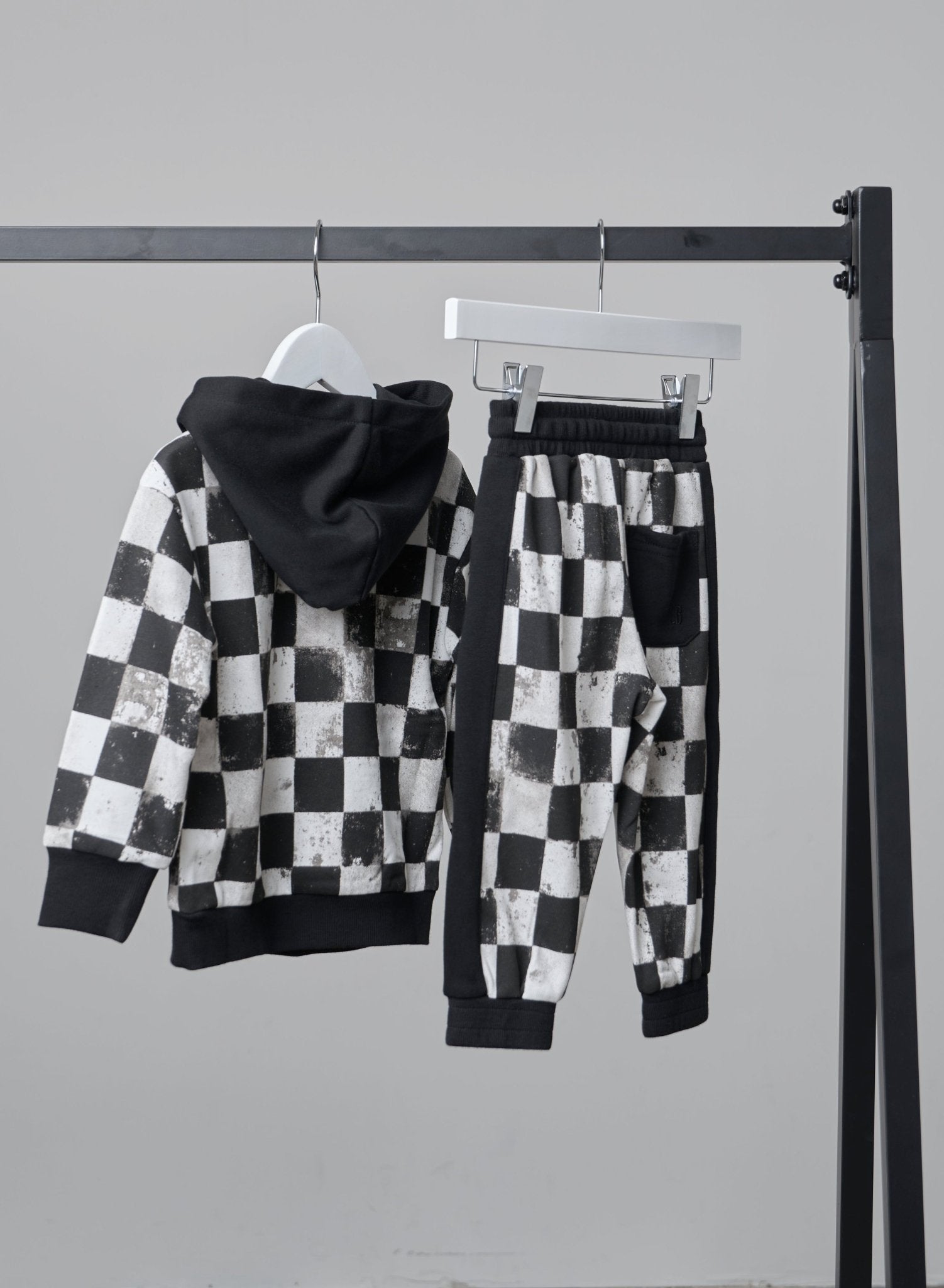 Checkered Sweatpant - Black - Little Bipsy