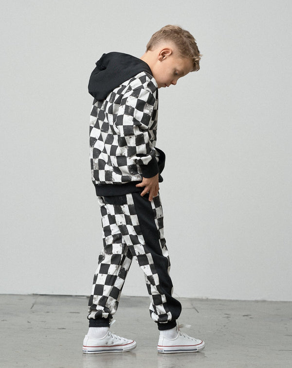 Checkered Sweatpant - Black - Little Bipsy